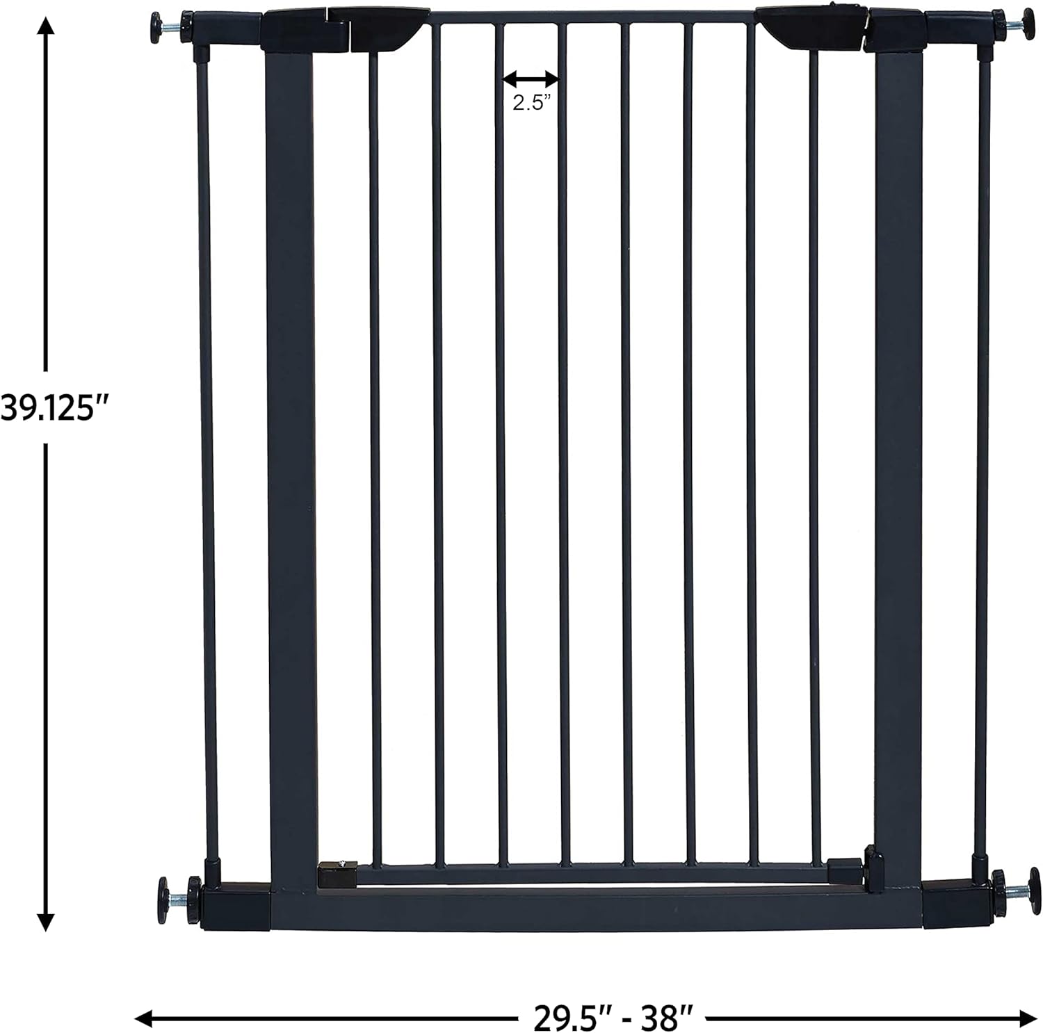 MidWest Homes for Pets 39 Tall Walk-Through Steel Pet Gate Graphite