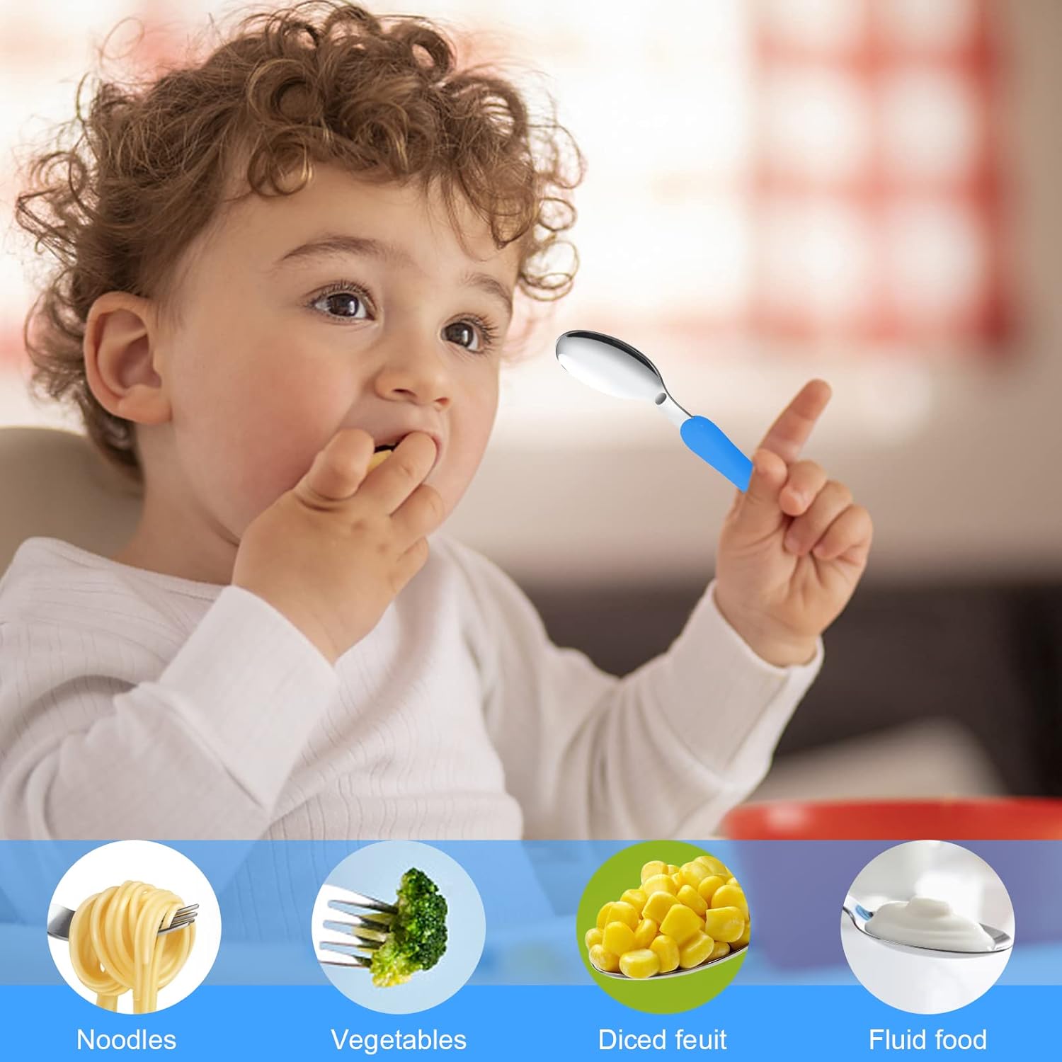 RAIHOMKIT Toddler Silverware Set 6 Pcs Metal Forks and Spoons Knife