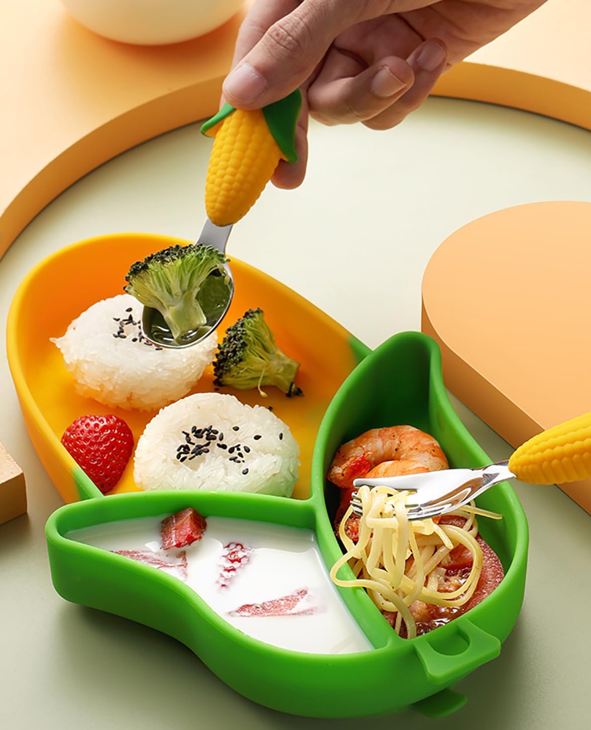 Owlgift Corn Theme Baby Feeding Set 5 Piece