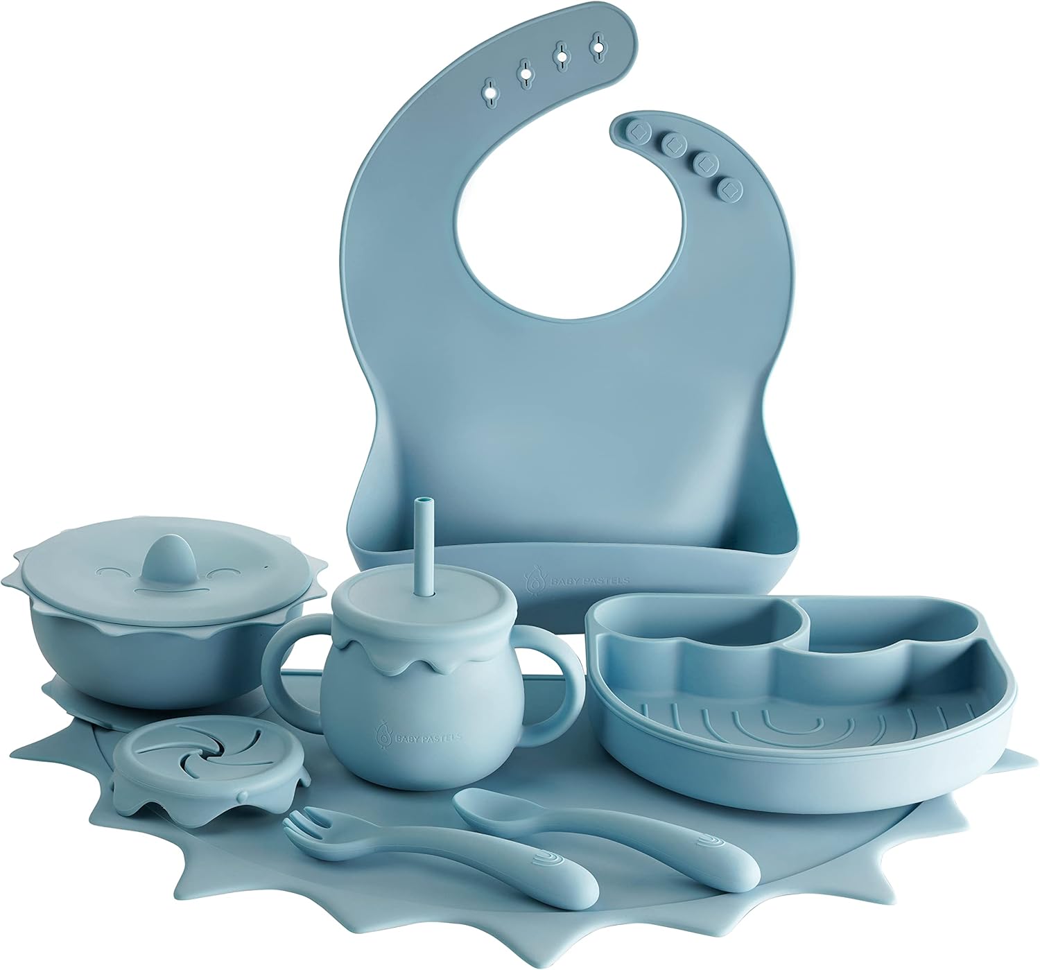 Baby Pastels Feeding Set - 11 Pieces Pastel Blue