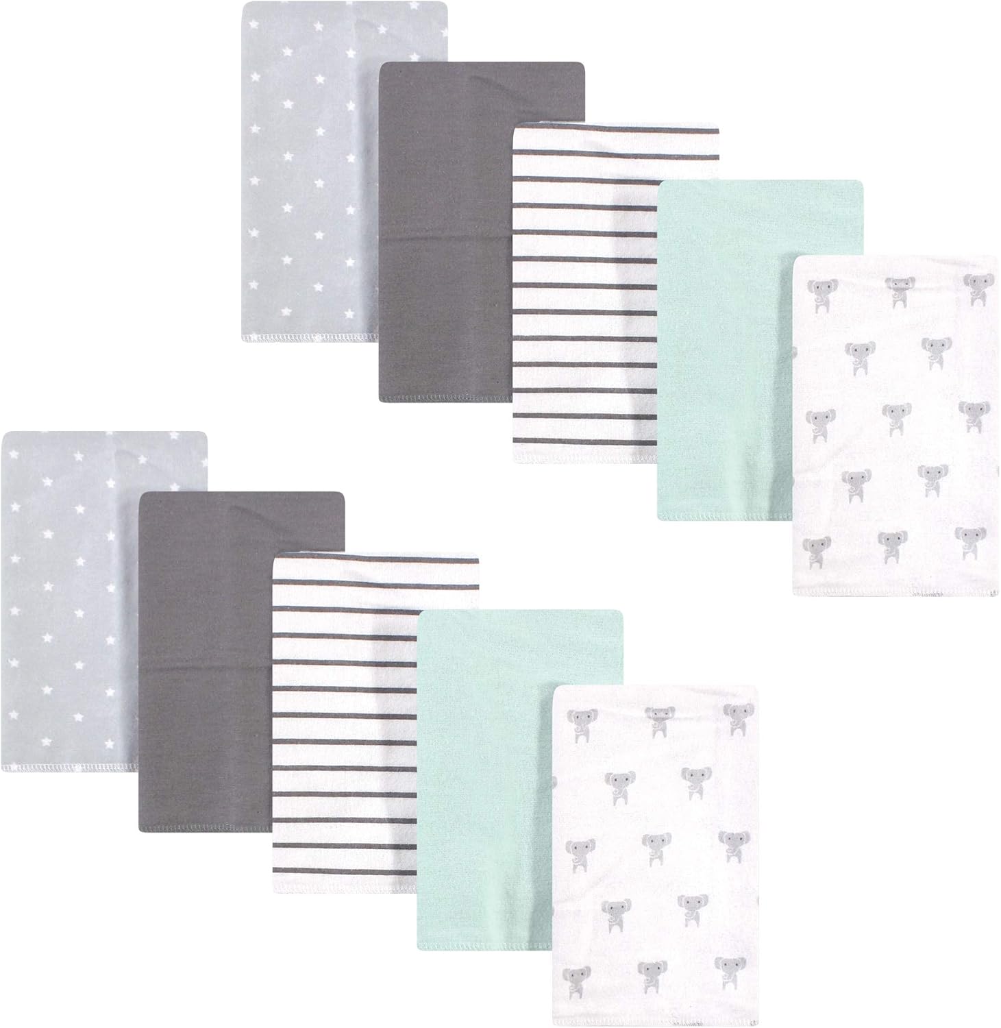 Hudson Baby Unisex Flannel Burp Cloths Modern Elephant Design
