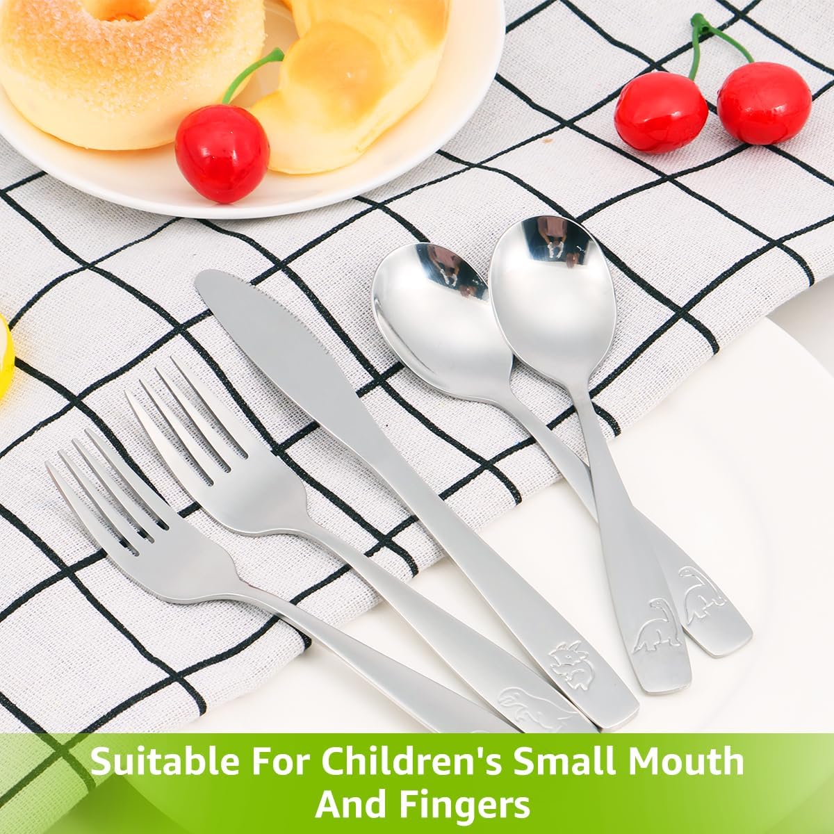 45Pcs Kids Silverware Set with Dinosaur Design