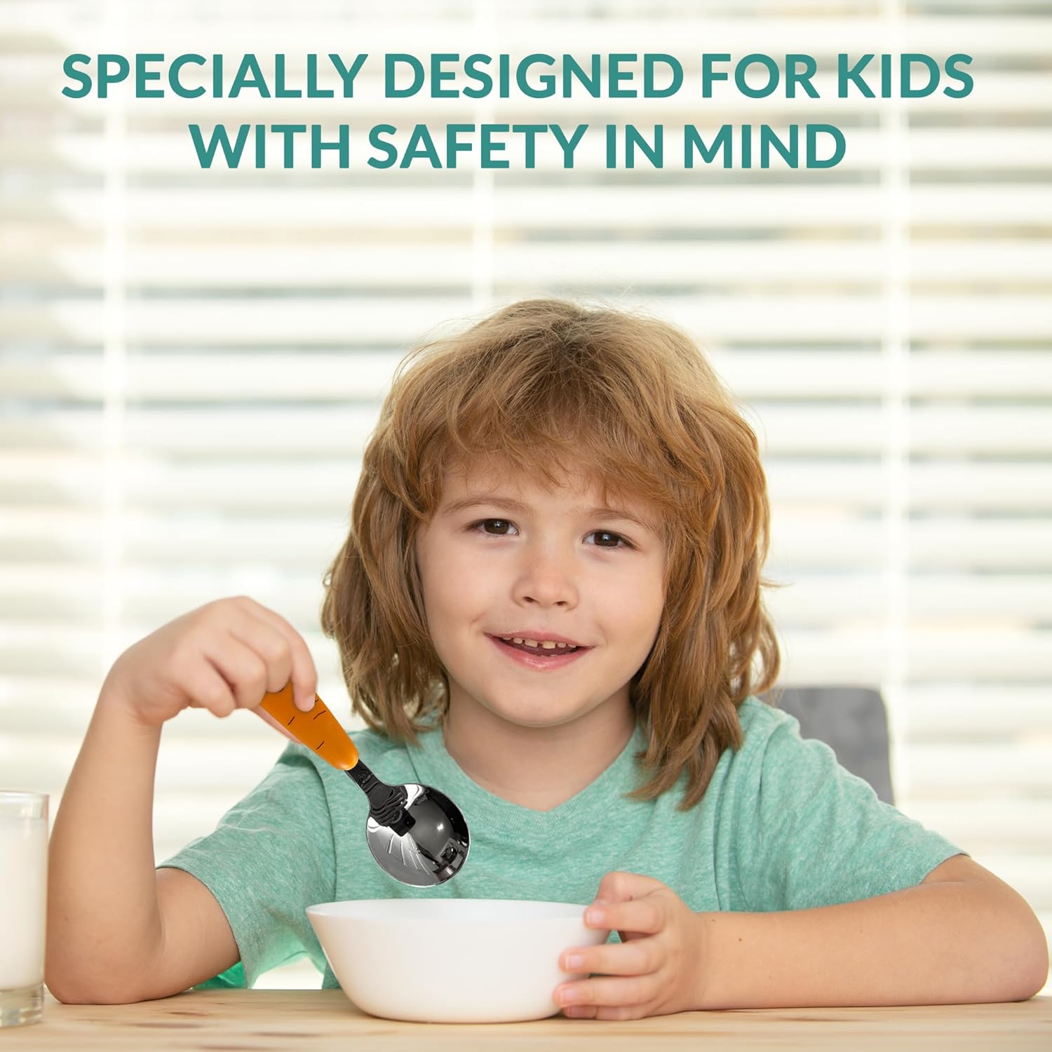 LEYDT 3-Piece Baby Cutlery Set with Carrot Shaped Utensils