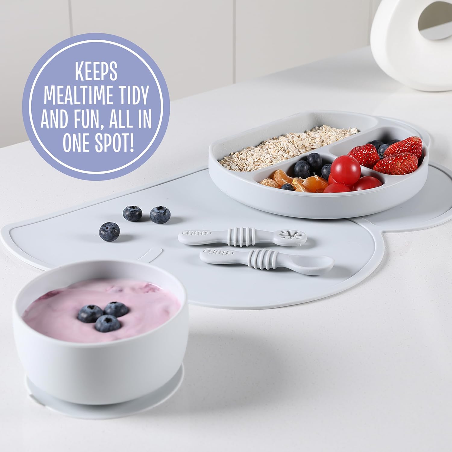 Complete Silicone Baby Feeding Set for Mess-Free Meals 1