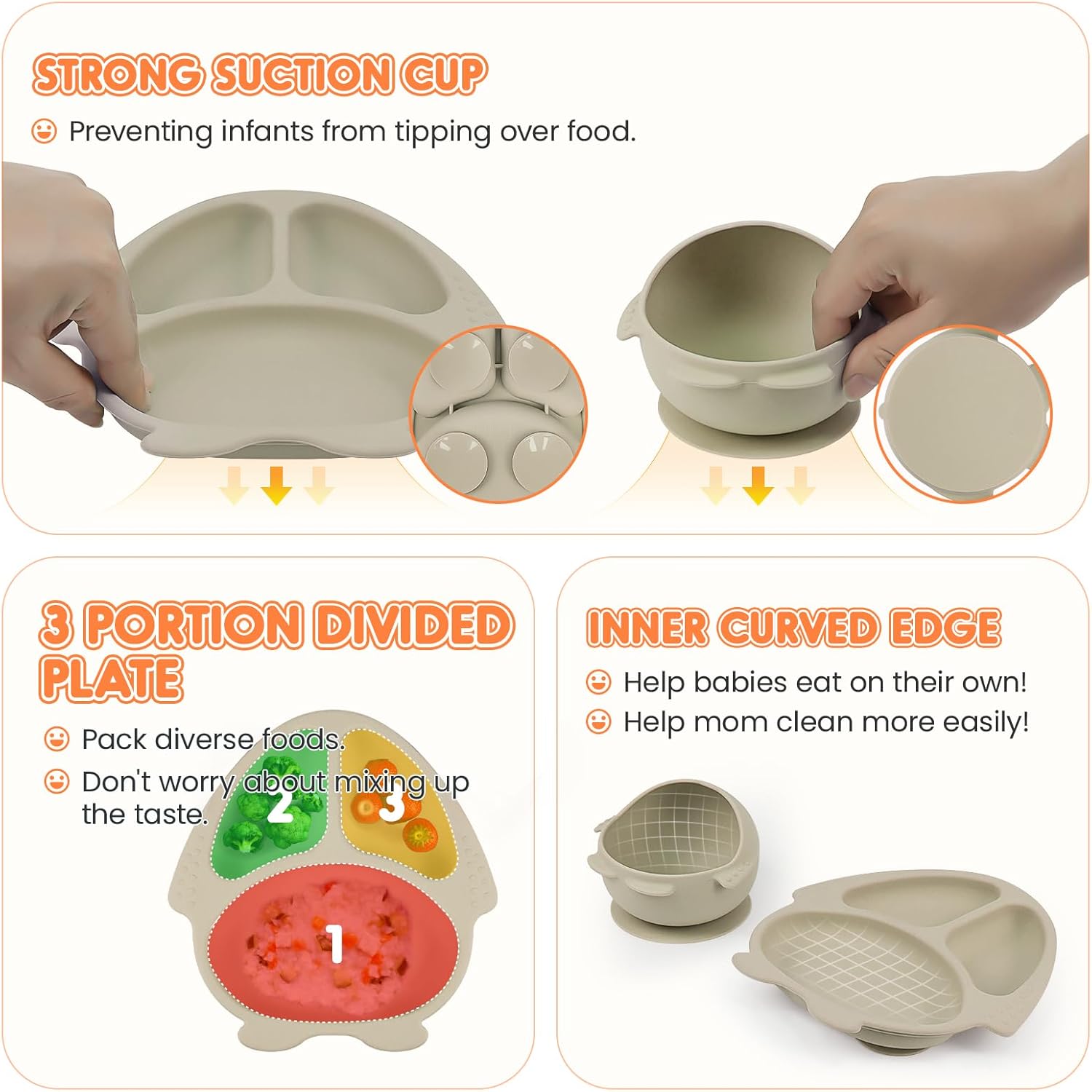 OEC-T5 Baby Led Weaning Set 10 Pcs Silicone Feeding Essentials