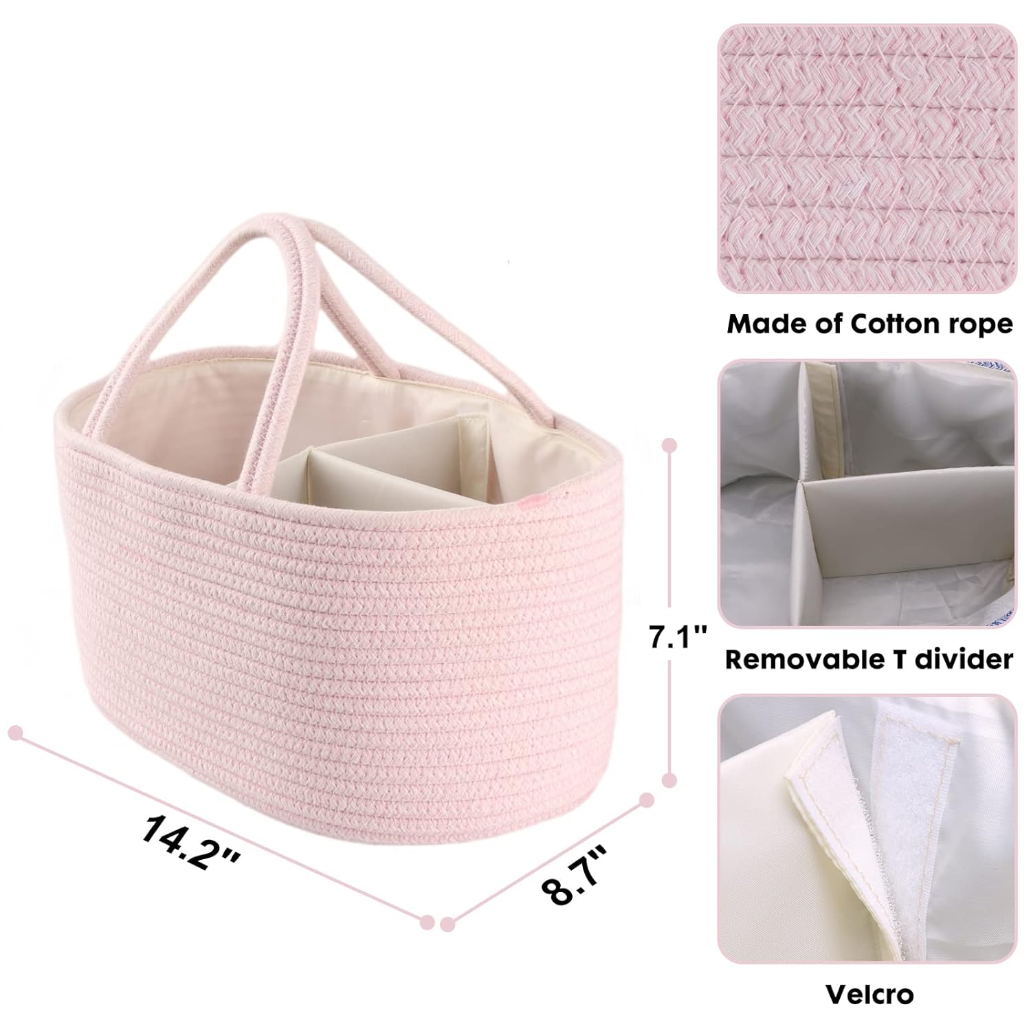 XUANGUO Baby Diaper Caddy Organizer Pink