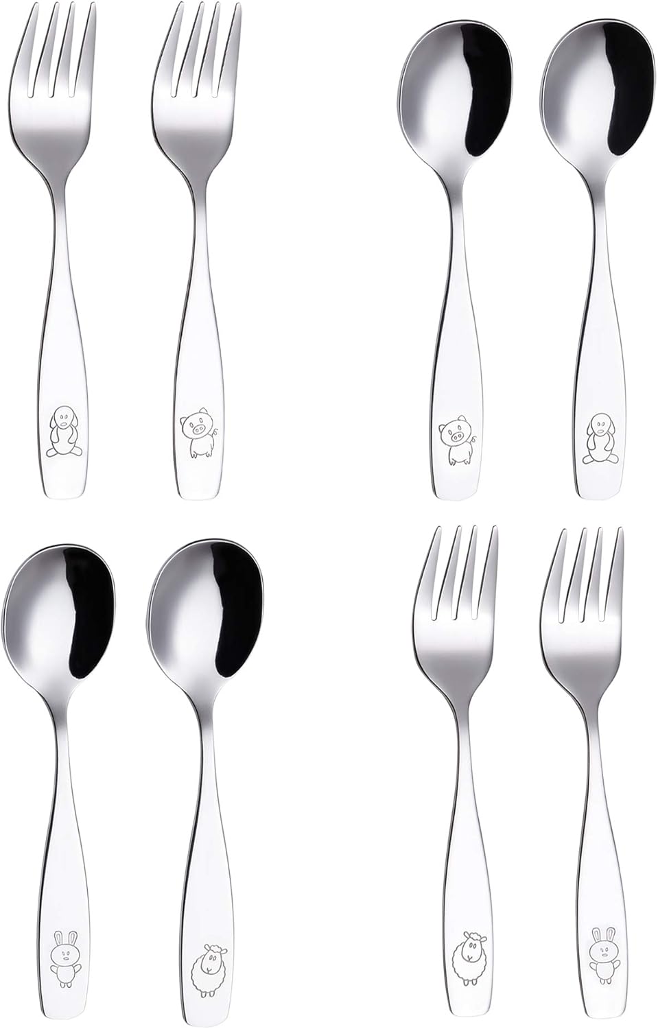 ANNOVA Kids Flatware Set 8 PCS Stainless Steel