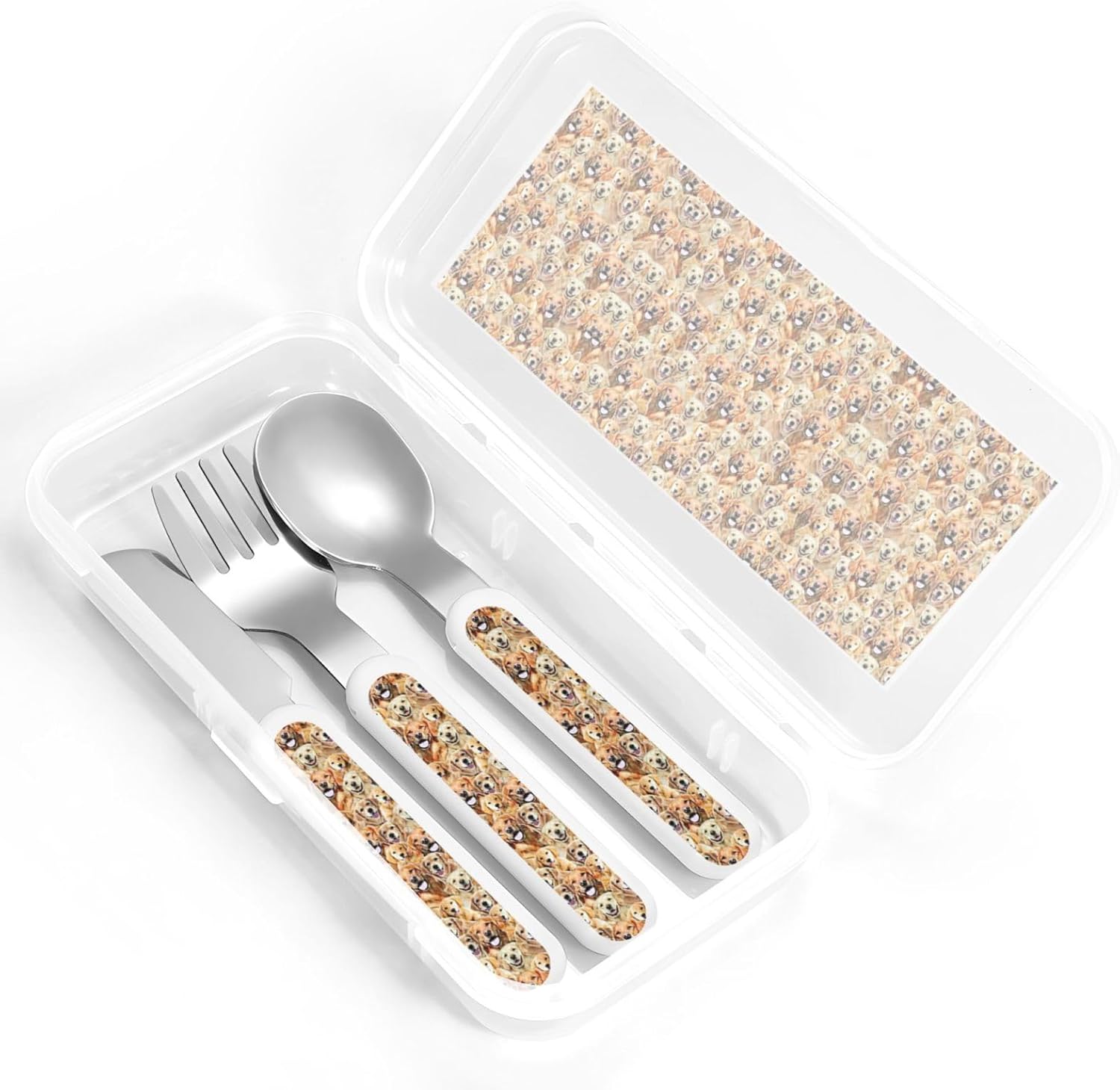 Labrador Retriever Dogs Print Silverware Set with Travel Case