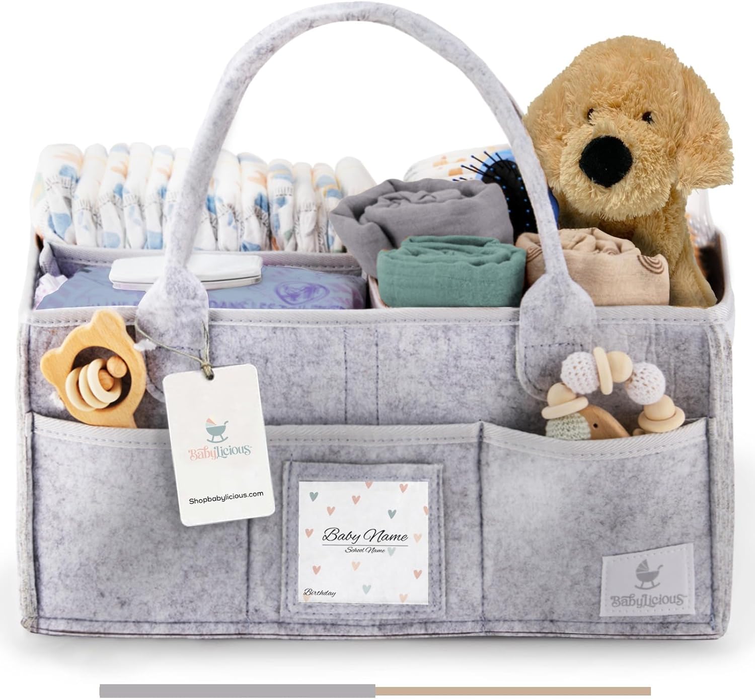 Babylicious Diaper Caddy Organizer - Heather Grey