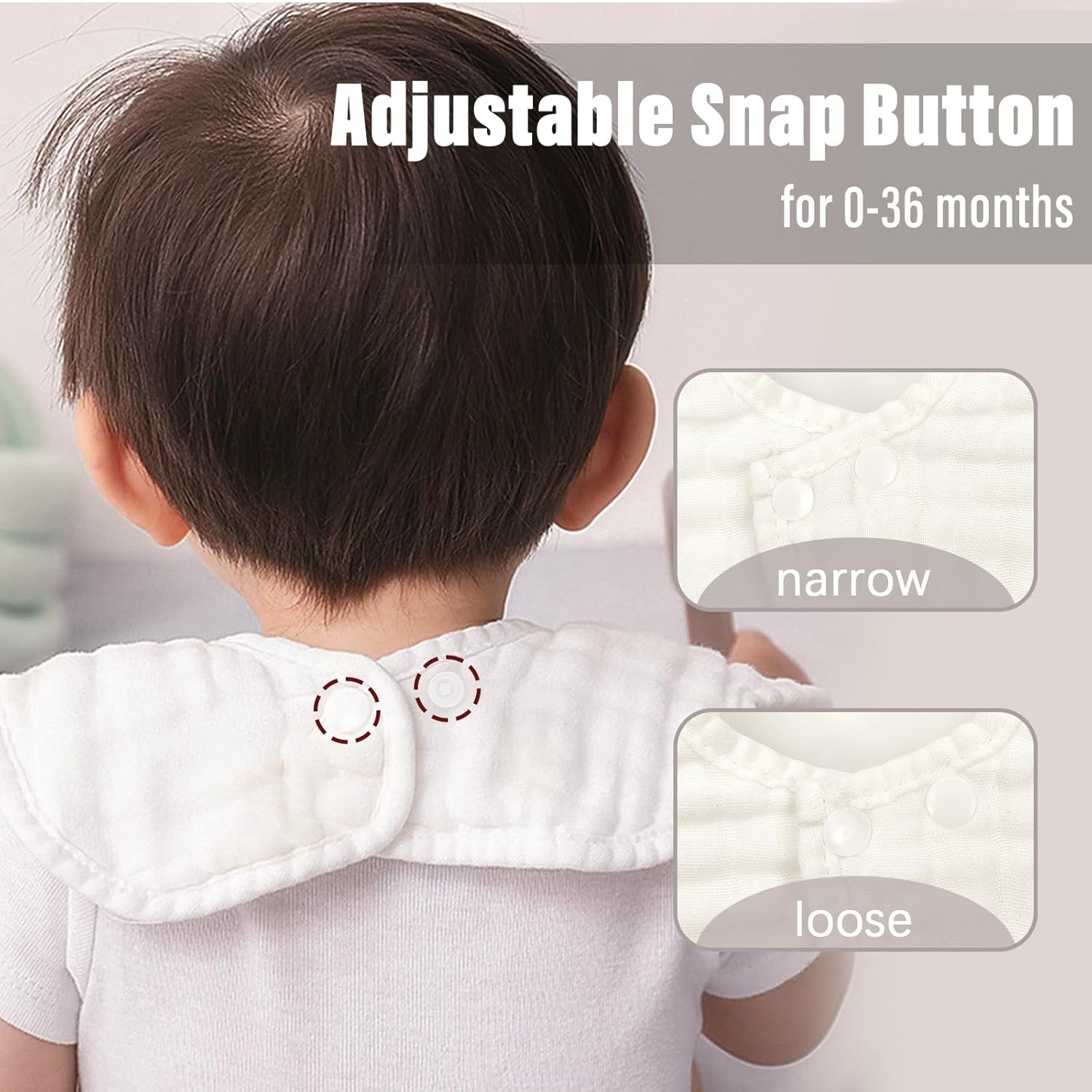 EllieHouse 8 Pack Muslin Baby Bibs for Toddlers 1