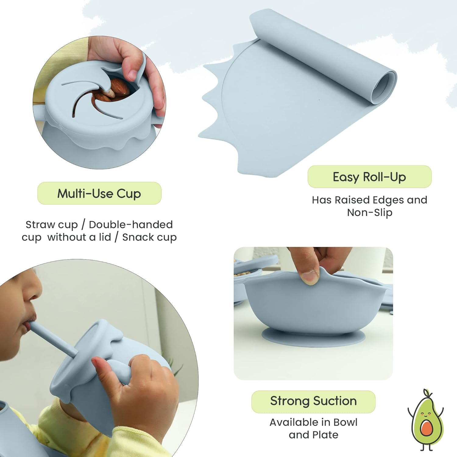 Baby Pastels Feeding Set - 11 Pieces Pastel Blue