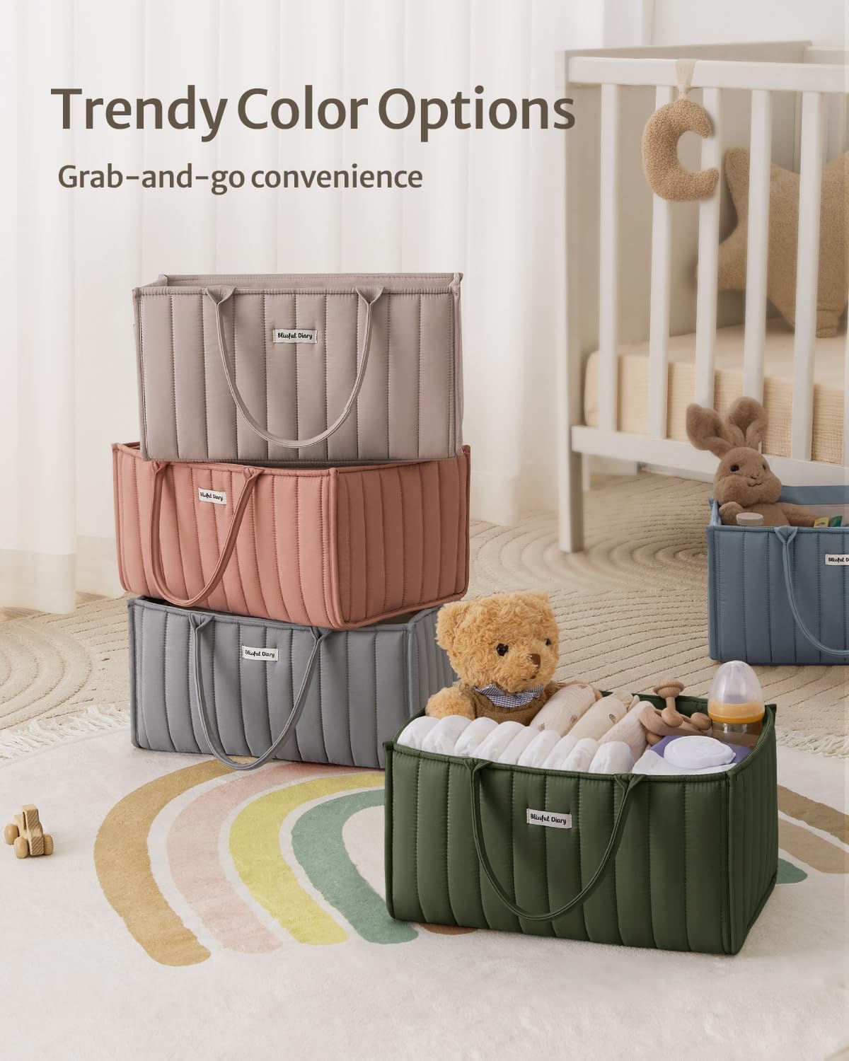 Blissful Diary Diaper Caddy Organizer Deep Green