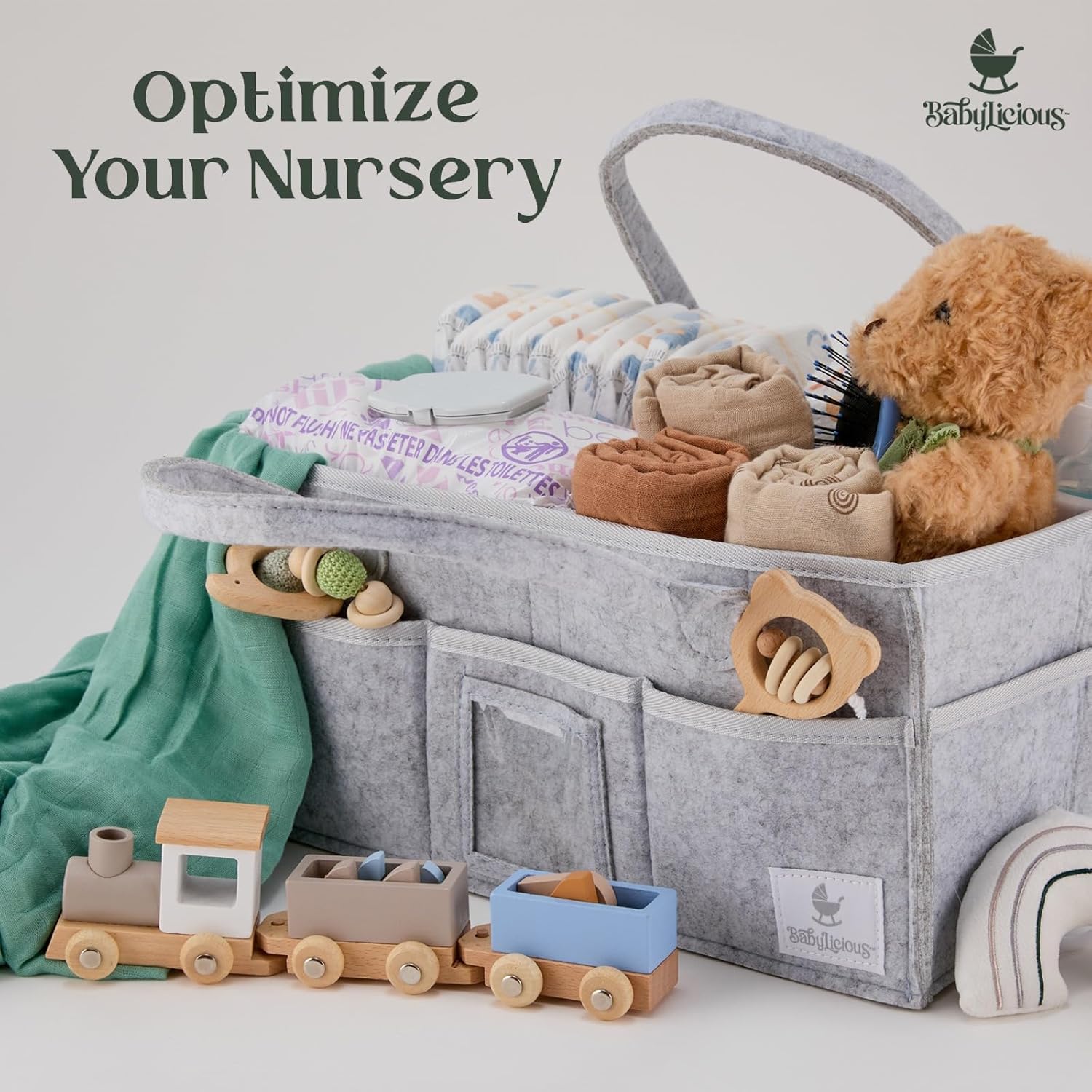 Babylicious Diaper Caddy Organizer - Heather Grey