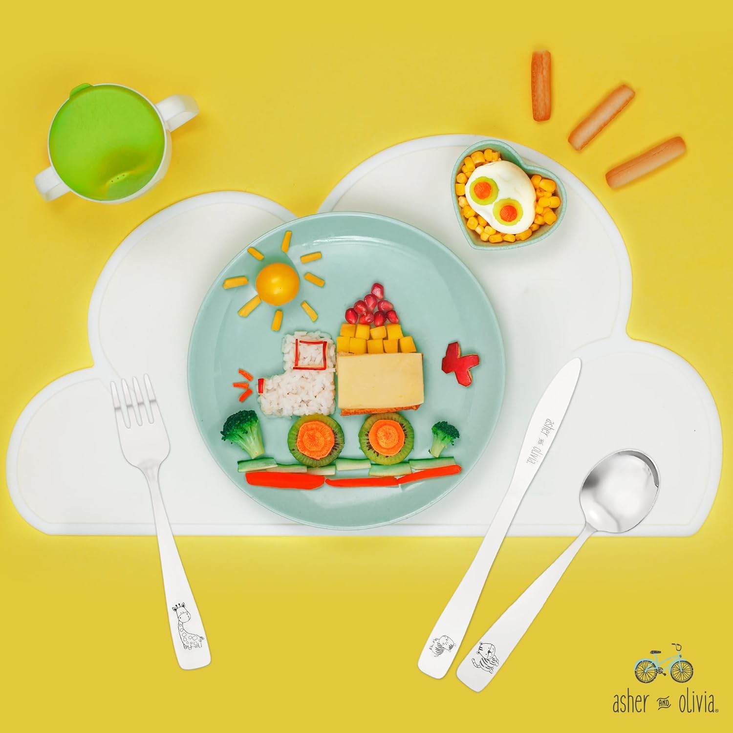 Asher and Olivia 9-Piece Toddler Silverware Set