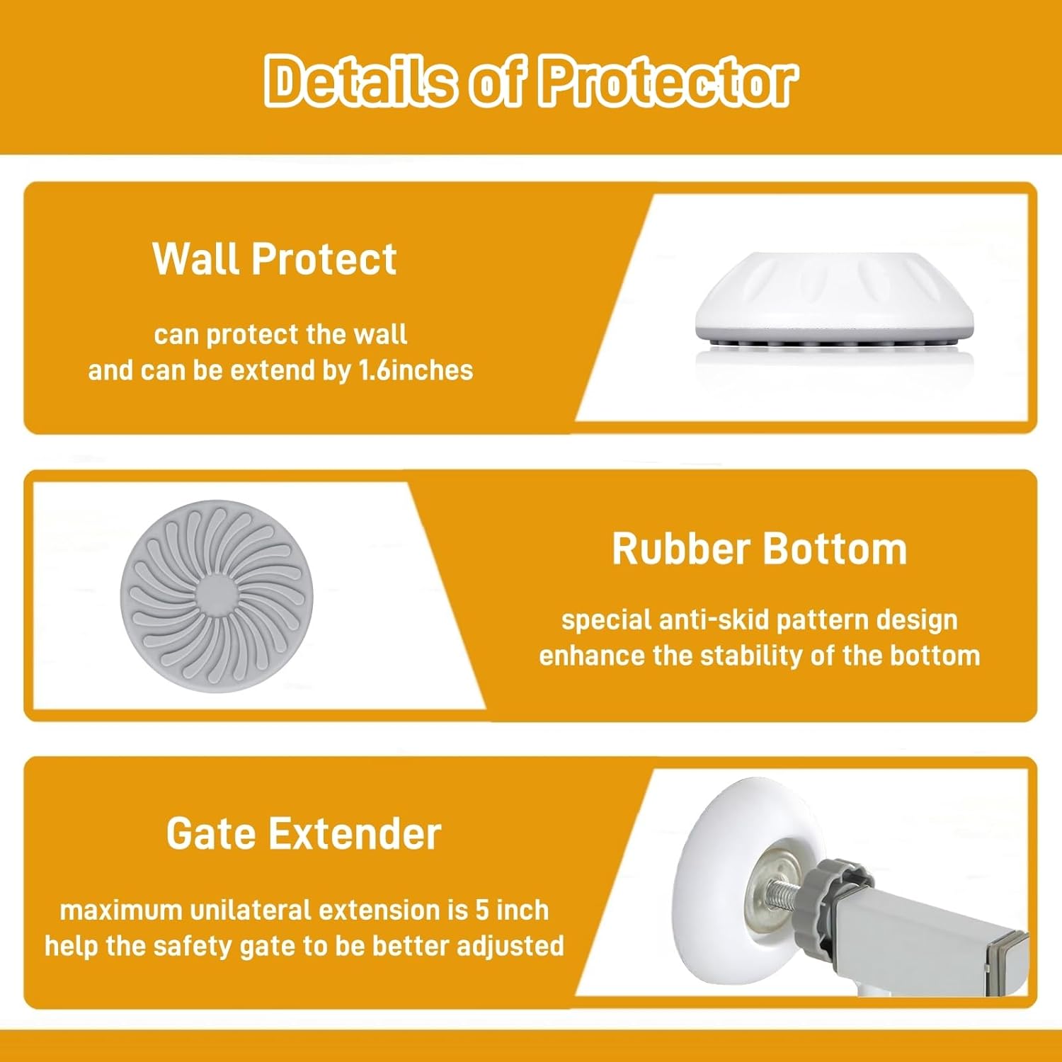 4 Pack Baby Gate Extender with Wall Protector