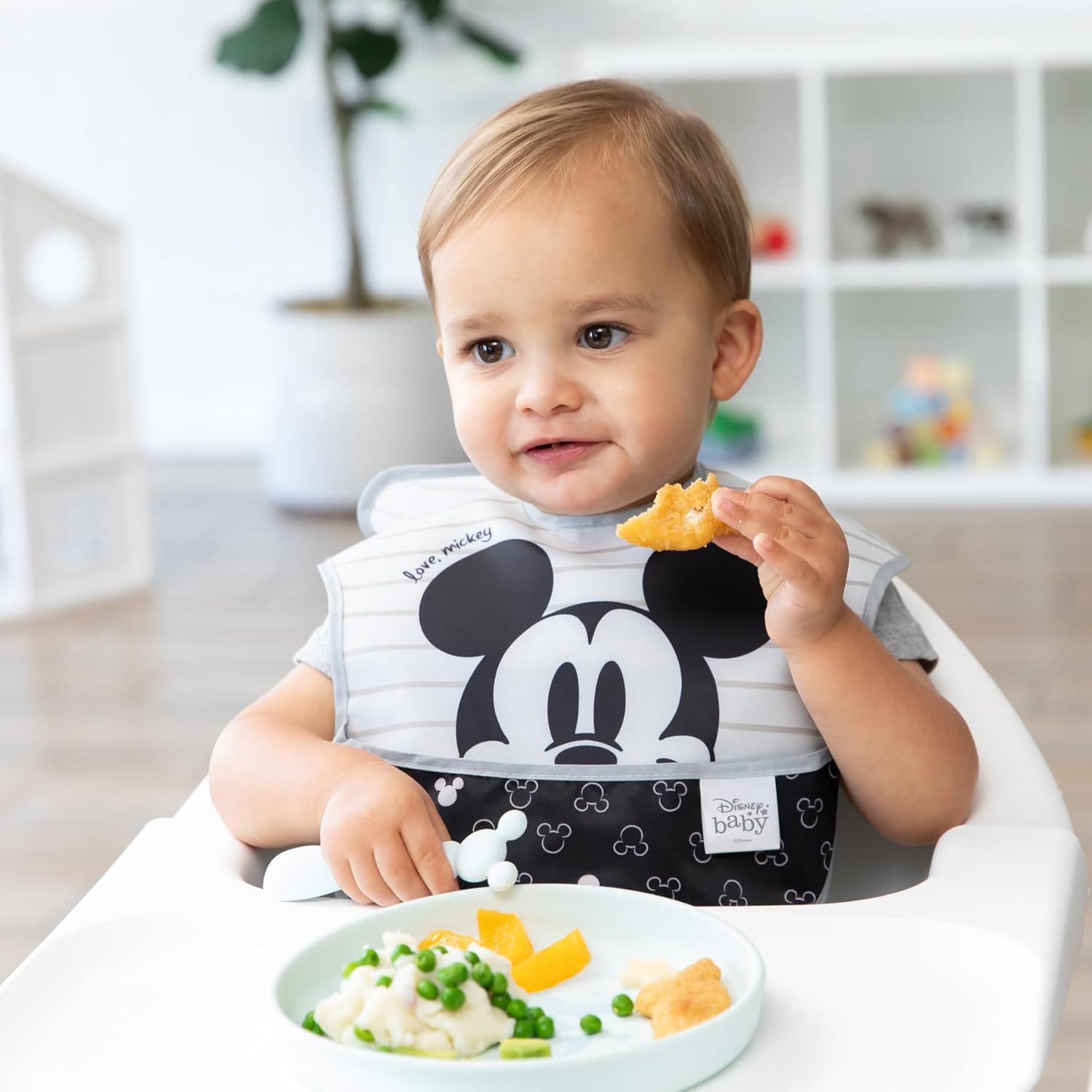 Bumkins Disney Baby Plate and Spoon Set Microwave Safe Ages 6 Months Up