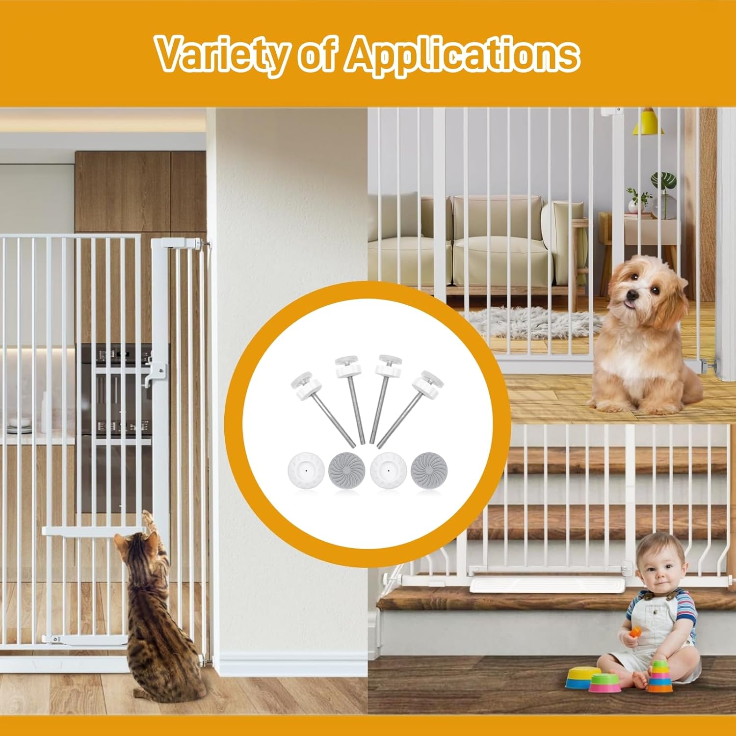 4 Pack Baby Gate Extender with Wall Protector