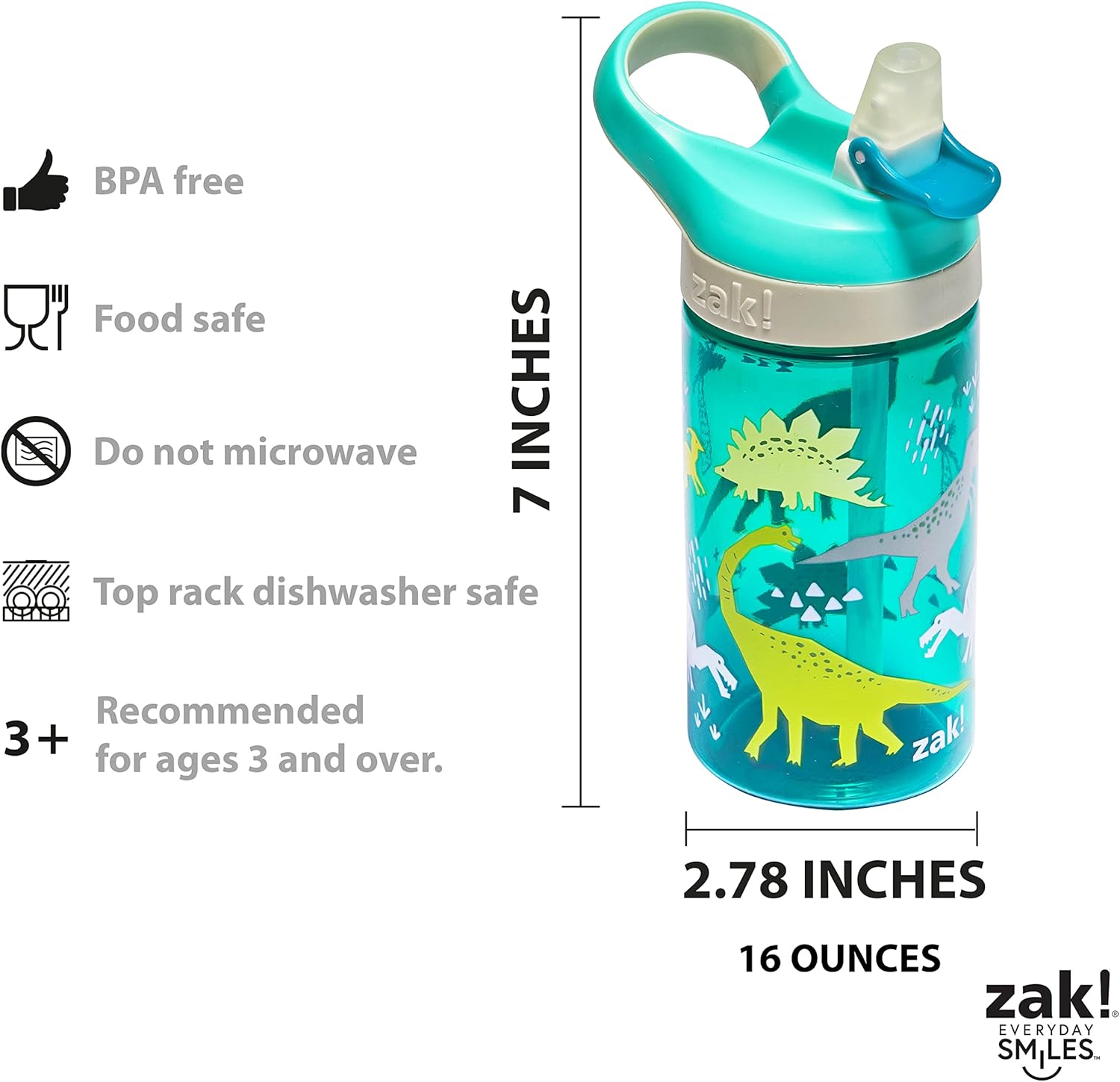 Zak Designs Dinosaur 5-Piece Dinnerware Set for Kids Ages 3