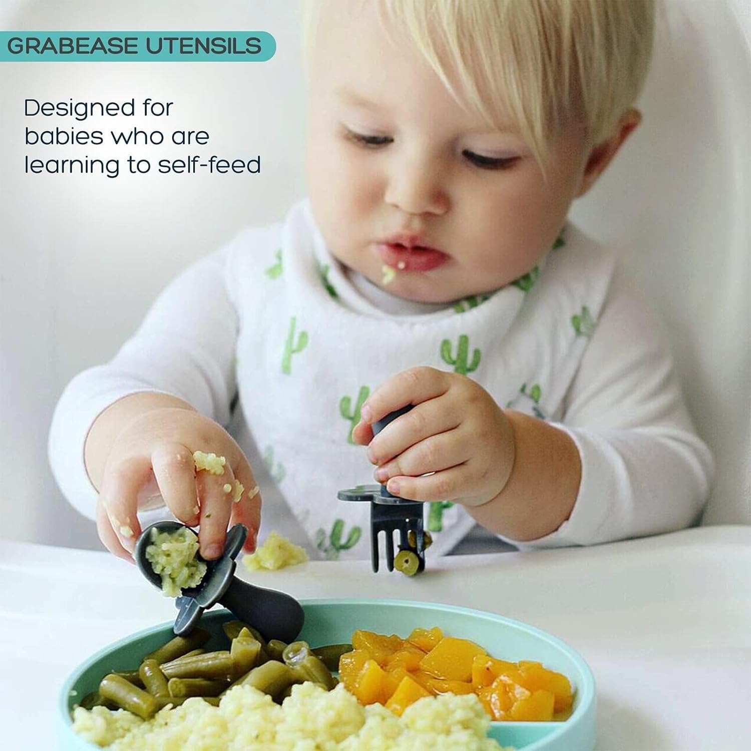 Grabease Baby Spoons Toddler Set Mint