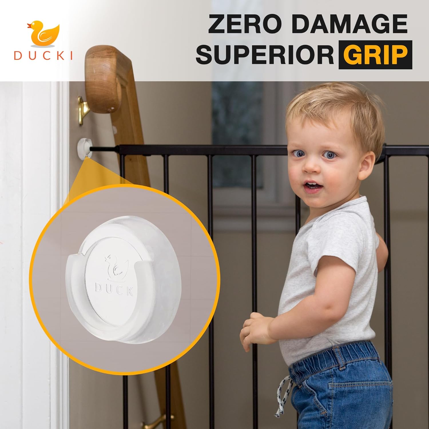 Ducki Clear 4-Pack Wall Savers for Baby Gates