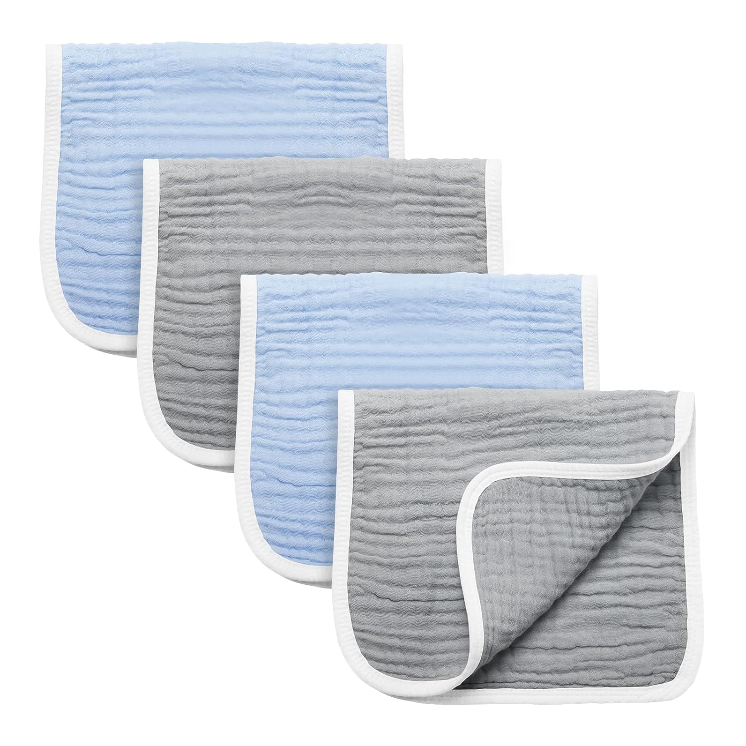 Synrroe Burp Cloths 4 Pack 6 Layers 100 Cotton