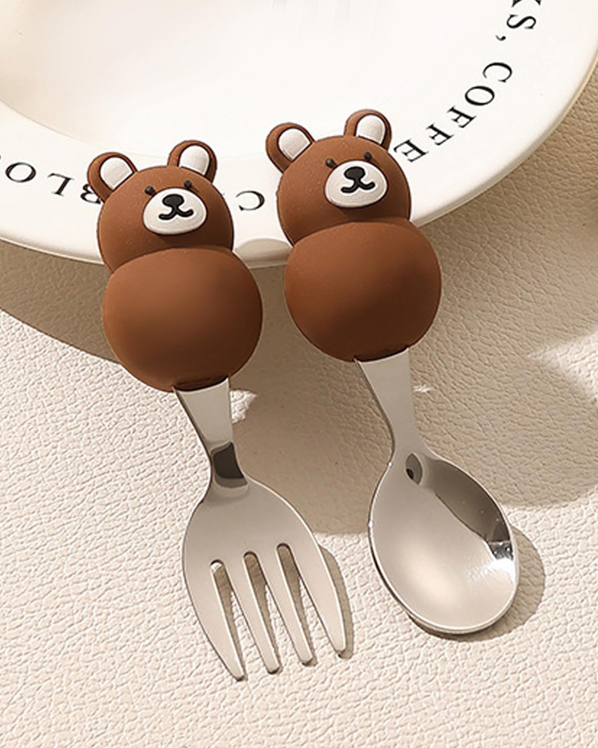 Toddler Utensils Set 1810 Stainless Steel with Case Bear Rabbit