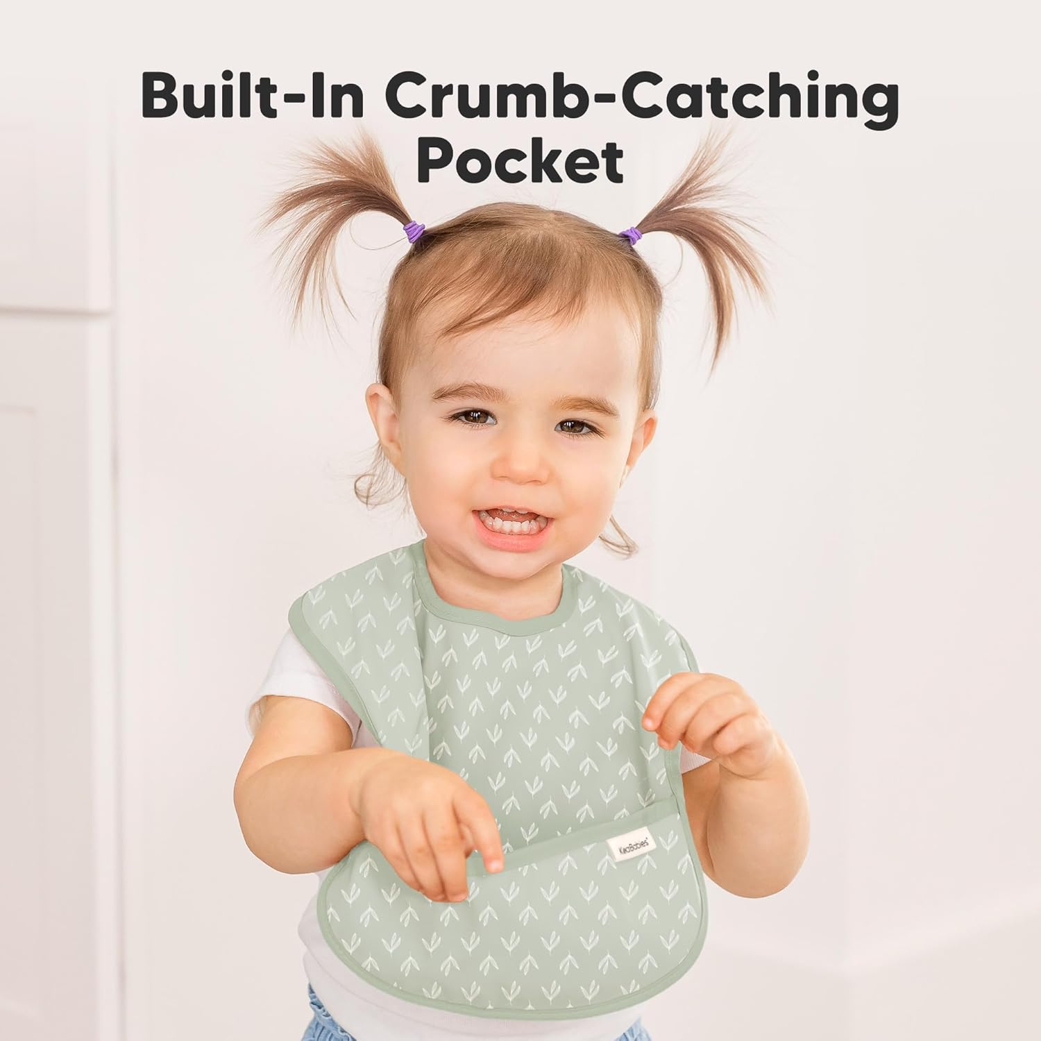 KeaBabies 3-Pack Waterproof Baby Bibs with Food Catcher