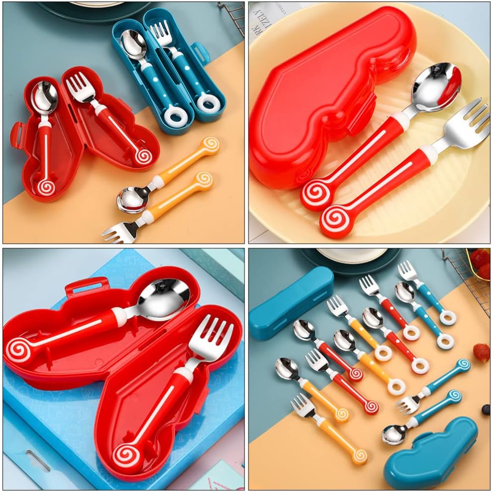 Hemoton Baby Fork Spoon Set with Travel Case 1