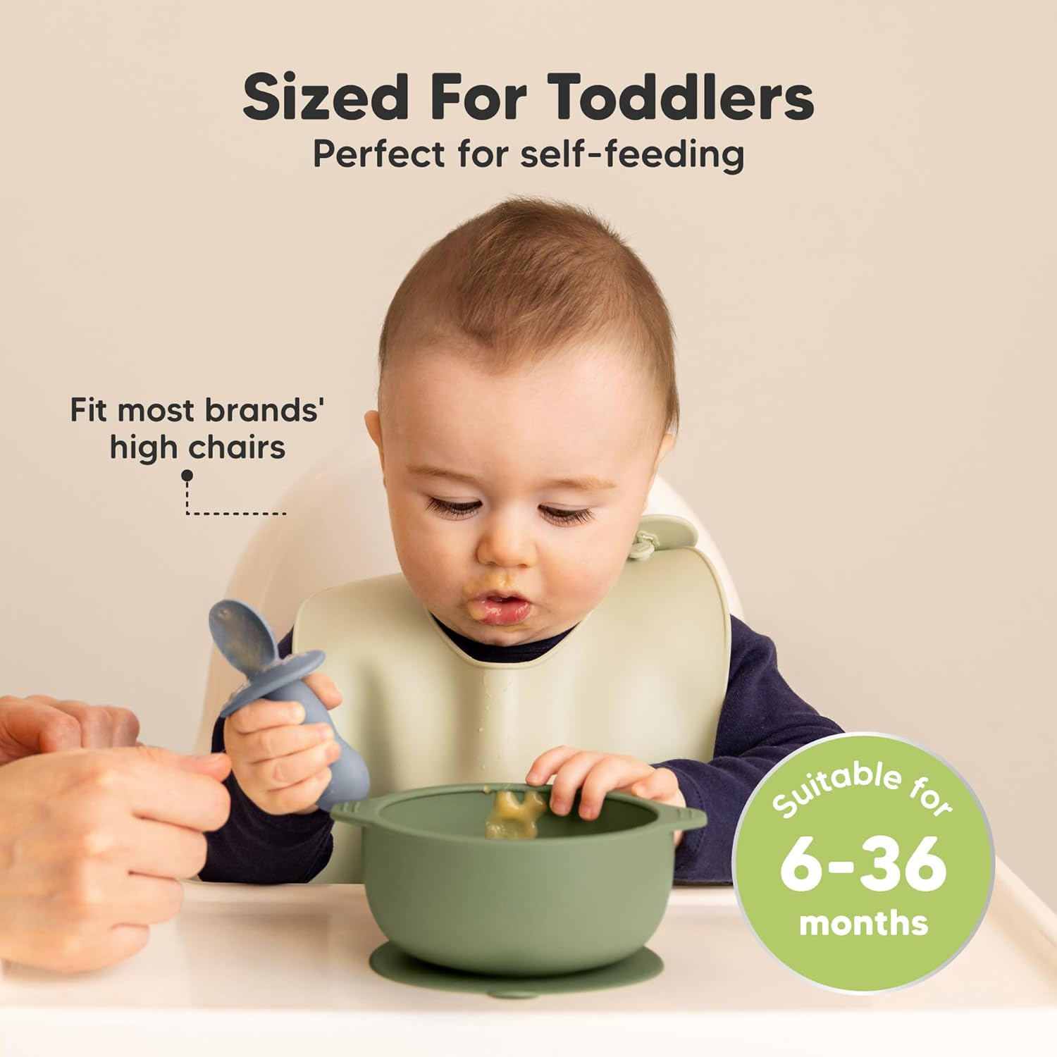 KeaBabies 4-Pack Silicone Feeding Set with 2-Pack Suction Bowls