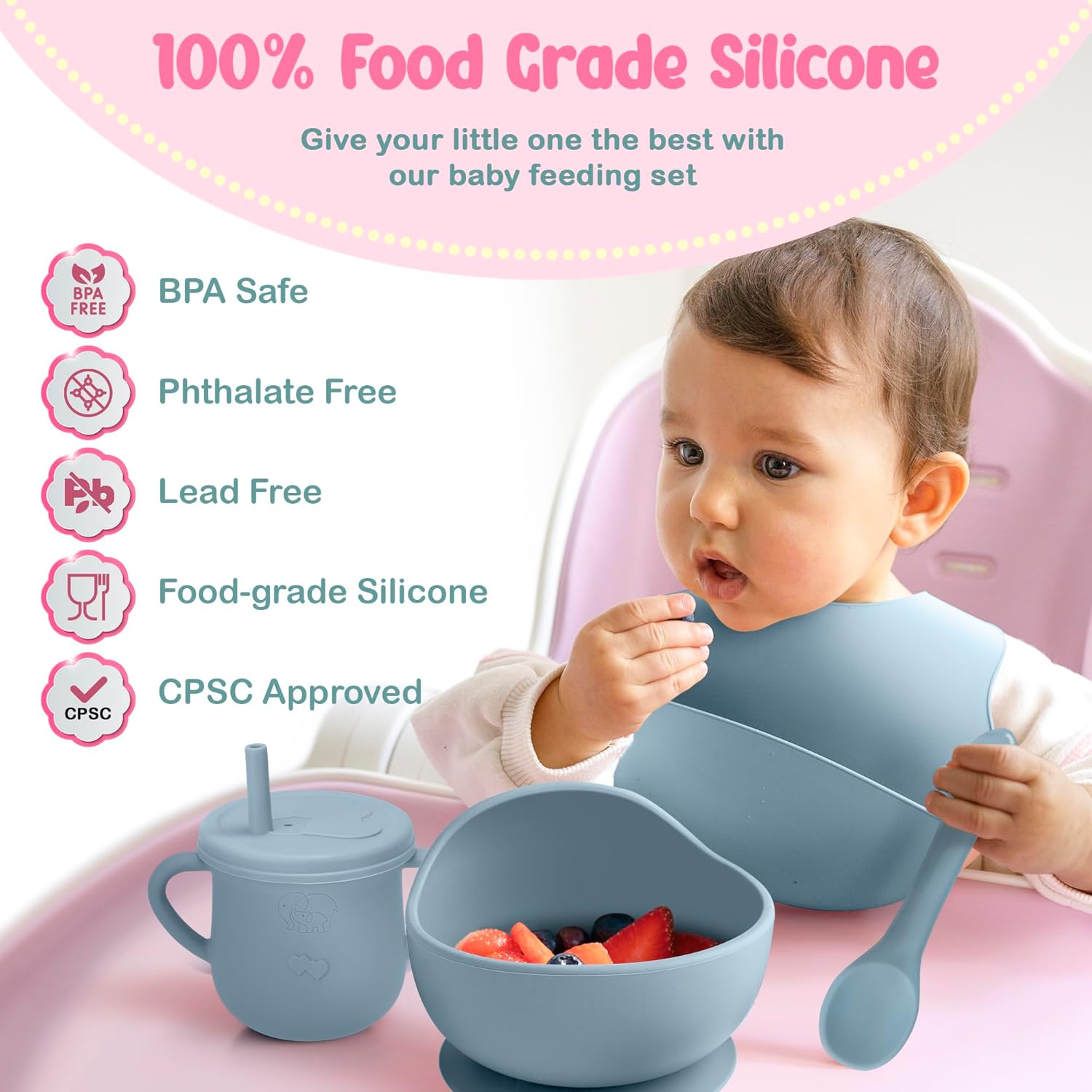 24 Pack Silicone Baby Feeding Set 6 Months
