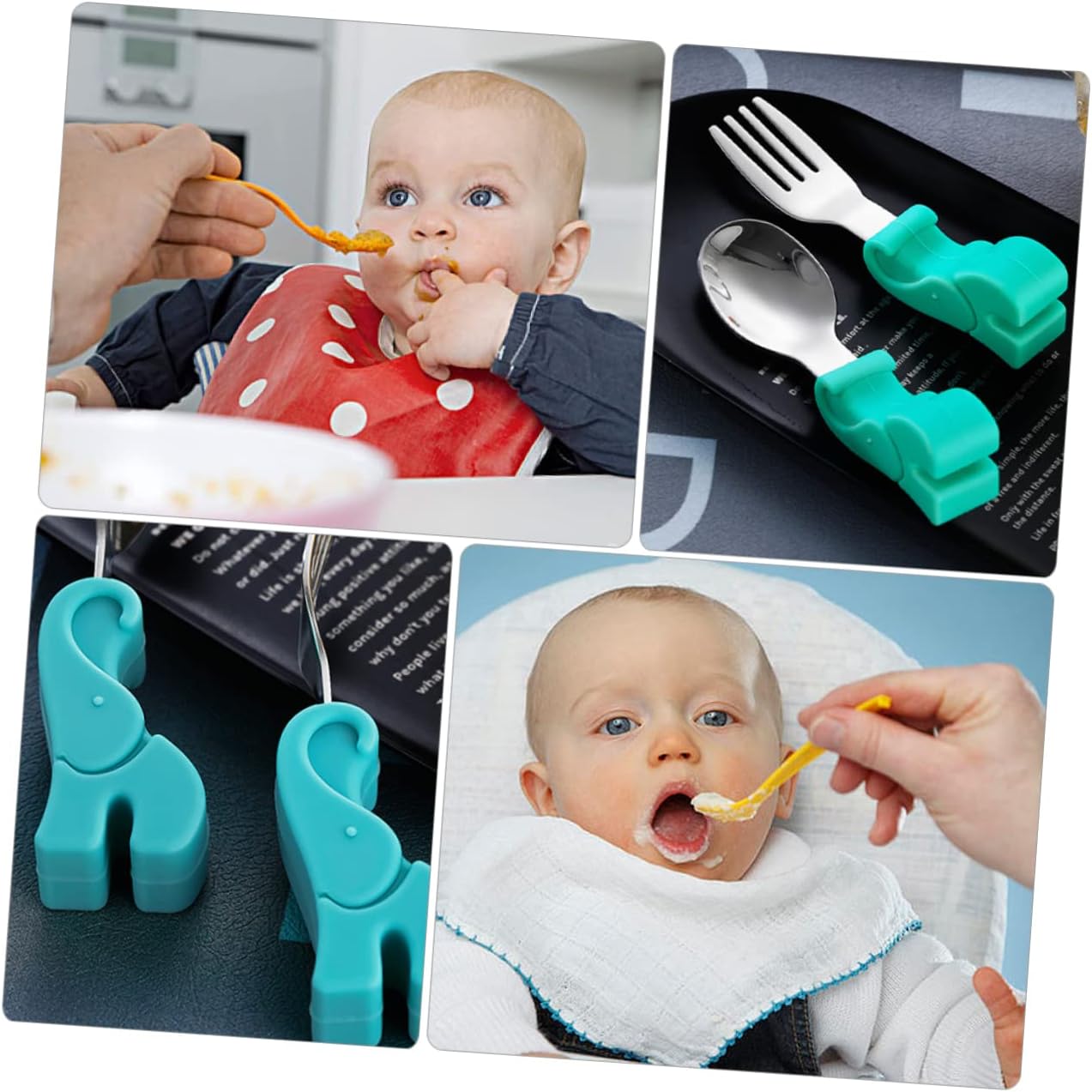 GARVALON Spoon and Fork Set with Elephant Storage Case 1