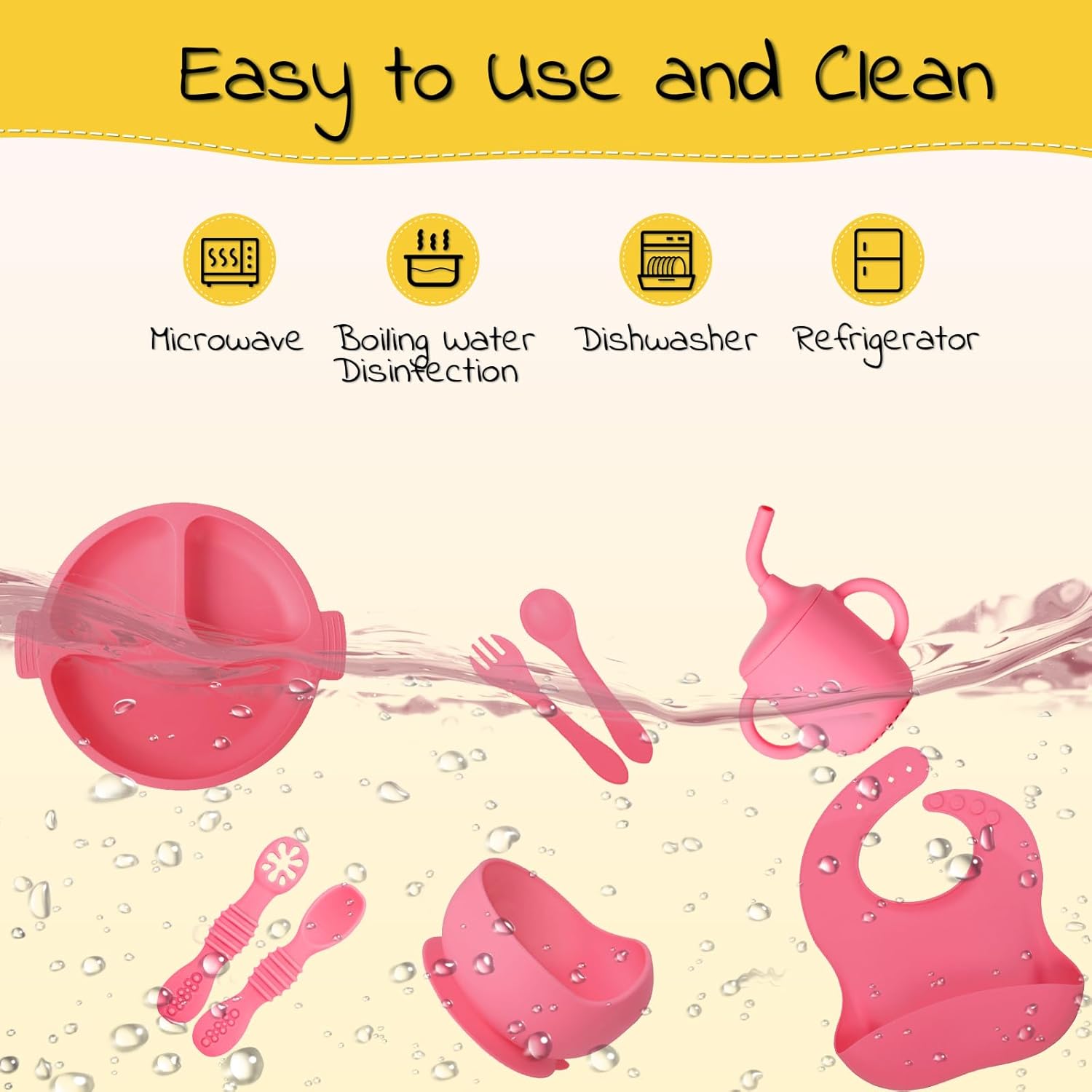 Aainbeots Silicone Baby Feeding Set 10 Pcs for 6 Months