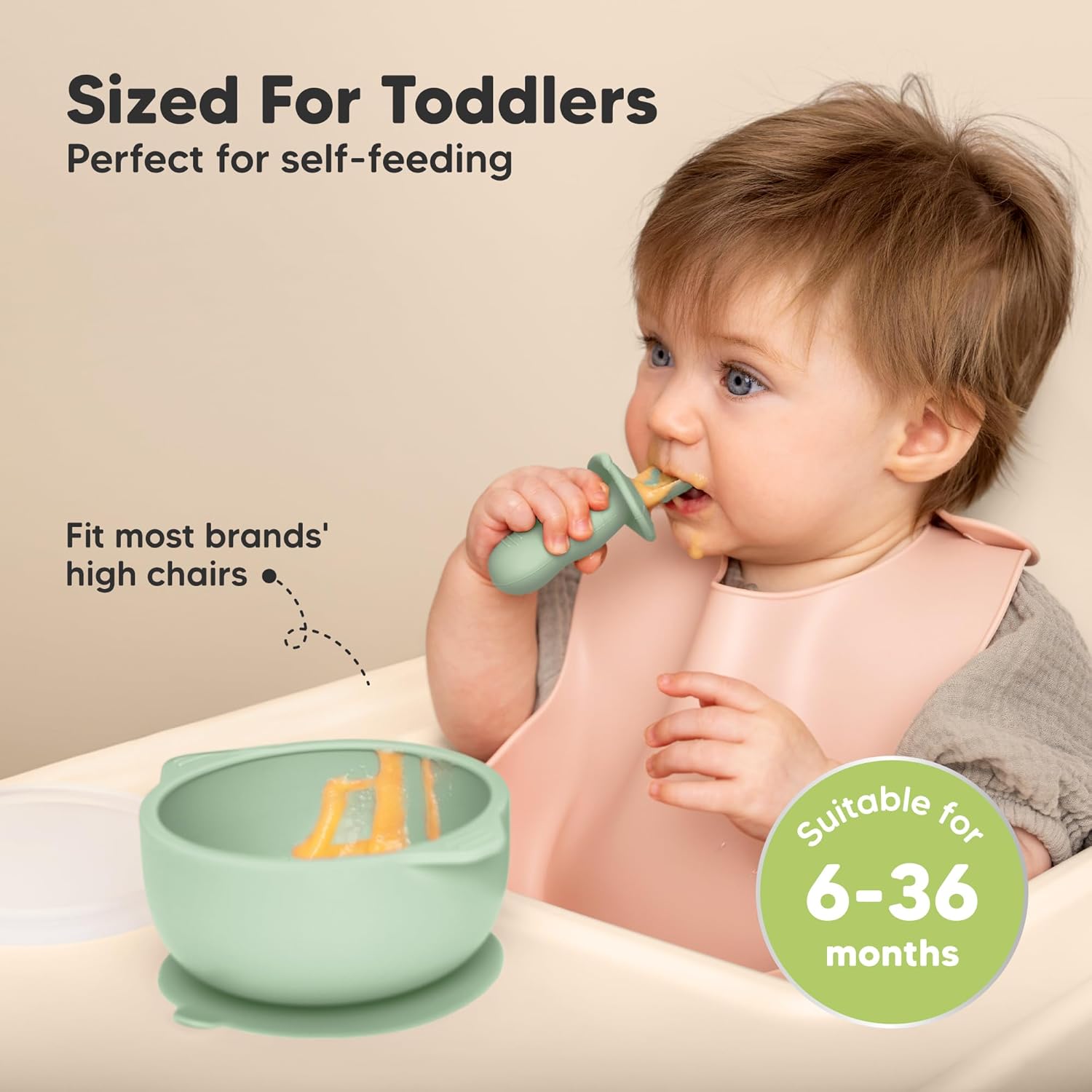 KeaBabies 4-Pack Silicone Feeding Set with 2-Pack Suction Bowls 1