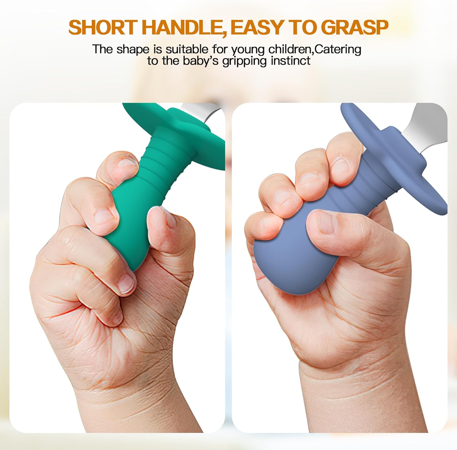 SFCCMM Toddler Spoons with Silicone Handle