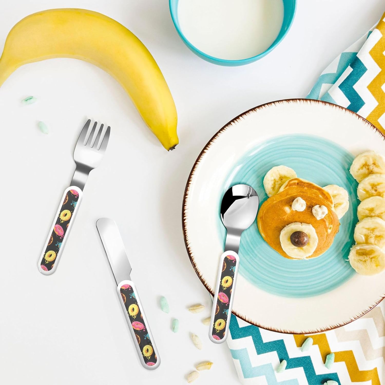 Donut Print Utensils Set with Travel Case 1