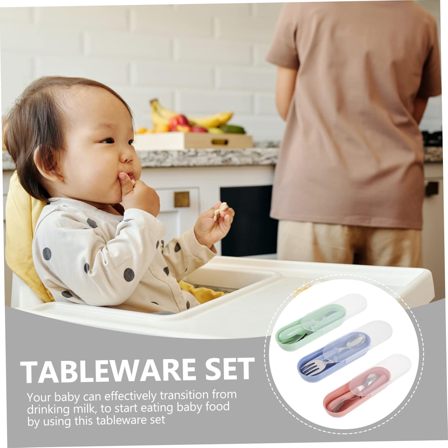 Hohopeti 188 Safe Self Feeding Cutlery Set with Storage