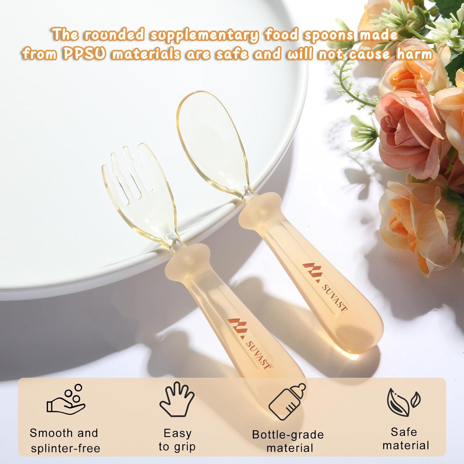Suvast Reusable Baby Spoon Set 100 BPA Free