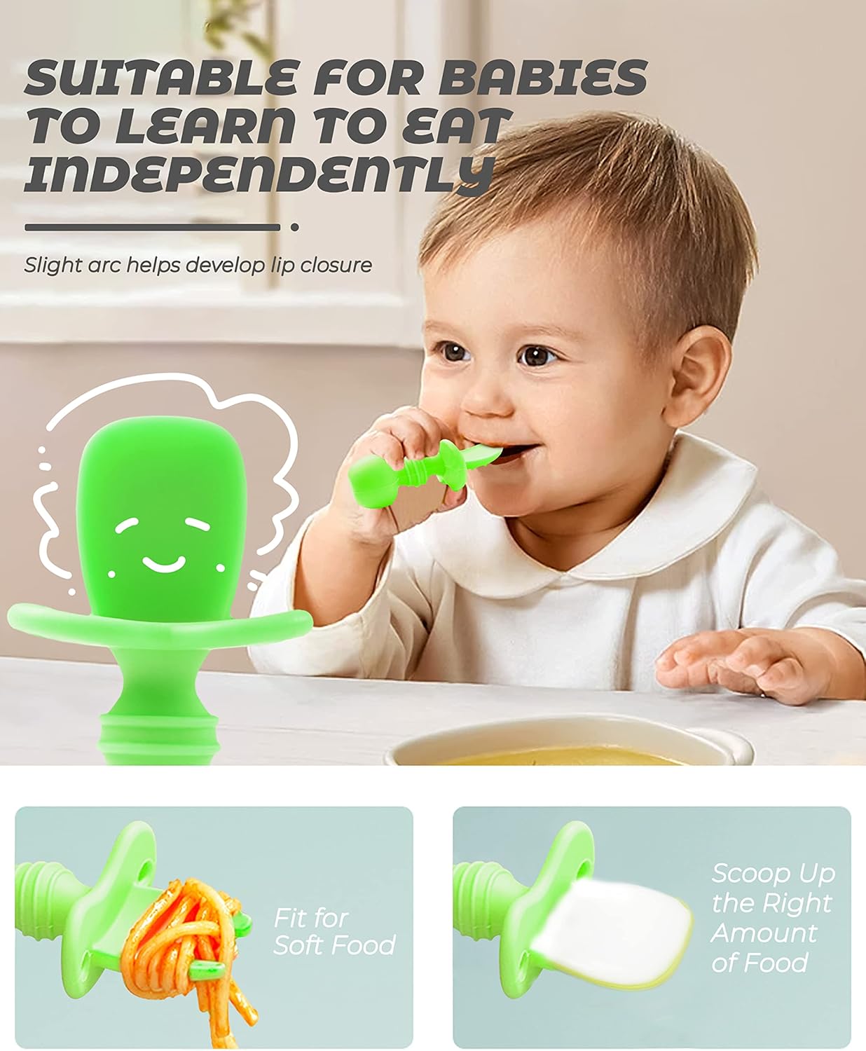 DF DUALFERV 3 Pcs Baby Utensils Set for 6-12 Months