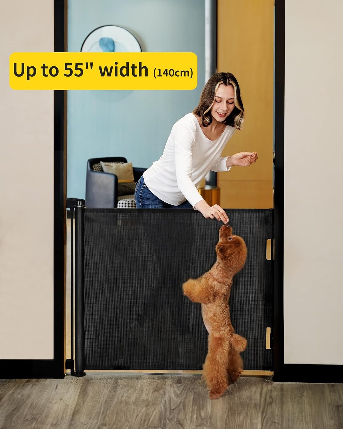 dearlomum Retractable Baby Gate 33x55 Black