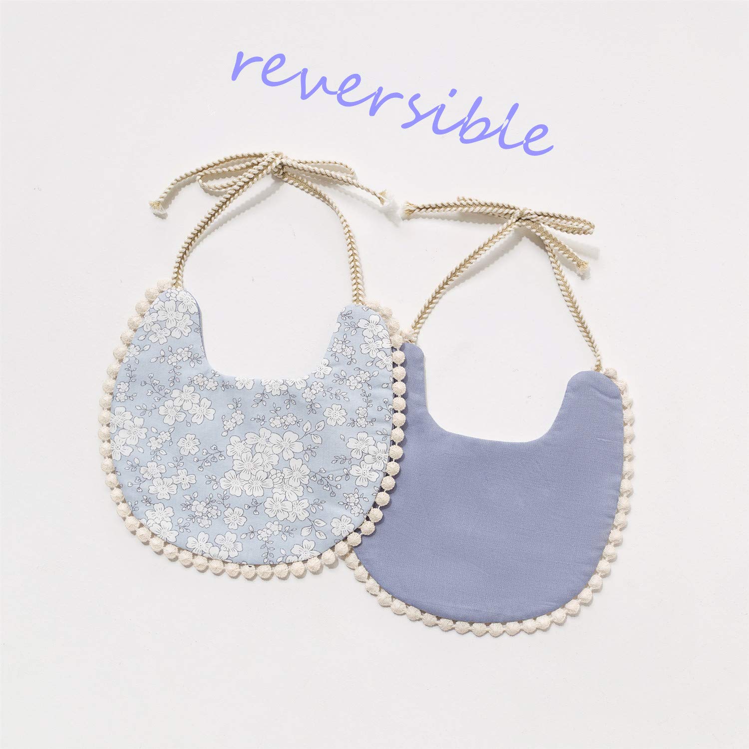GZMM Reversible Baby Bib for Girls 3 Pack 0-12 Months