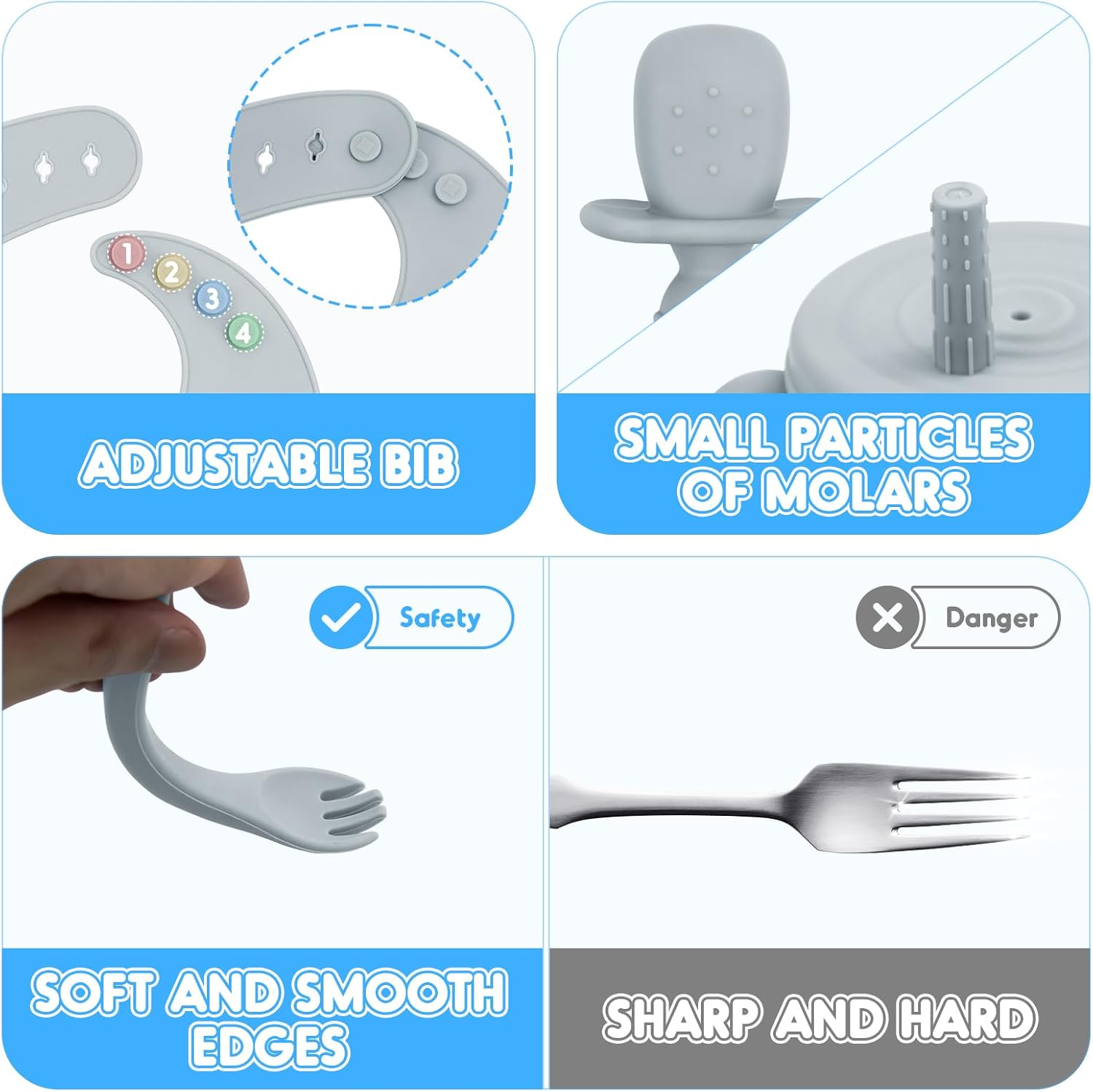 OEC-T5 10-Piece Silicone Baby Feeding Set for 6 Months
