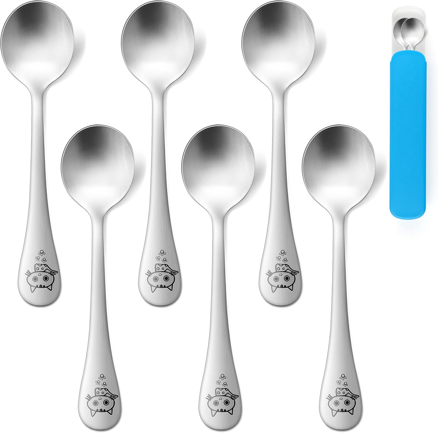 E-far 6-Piece Toddler Spoons with Animal Case