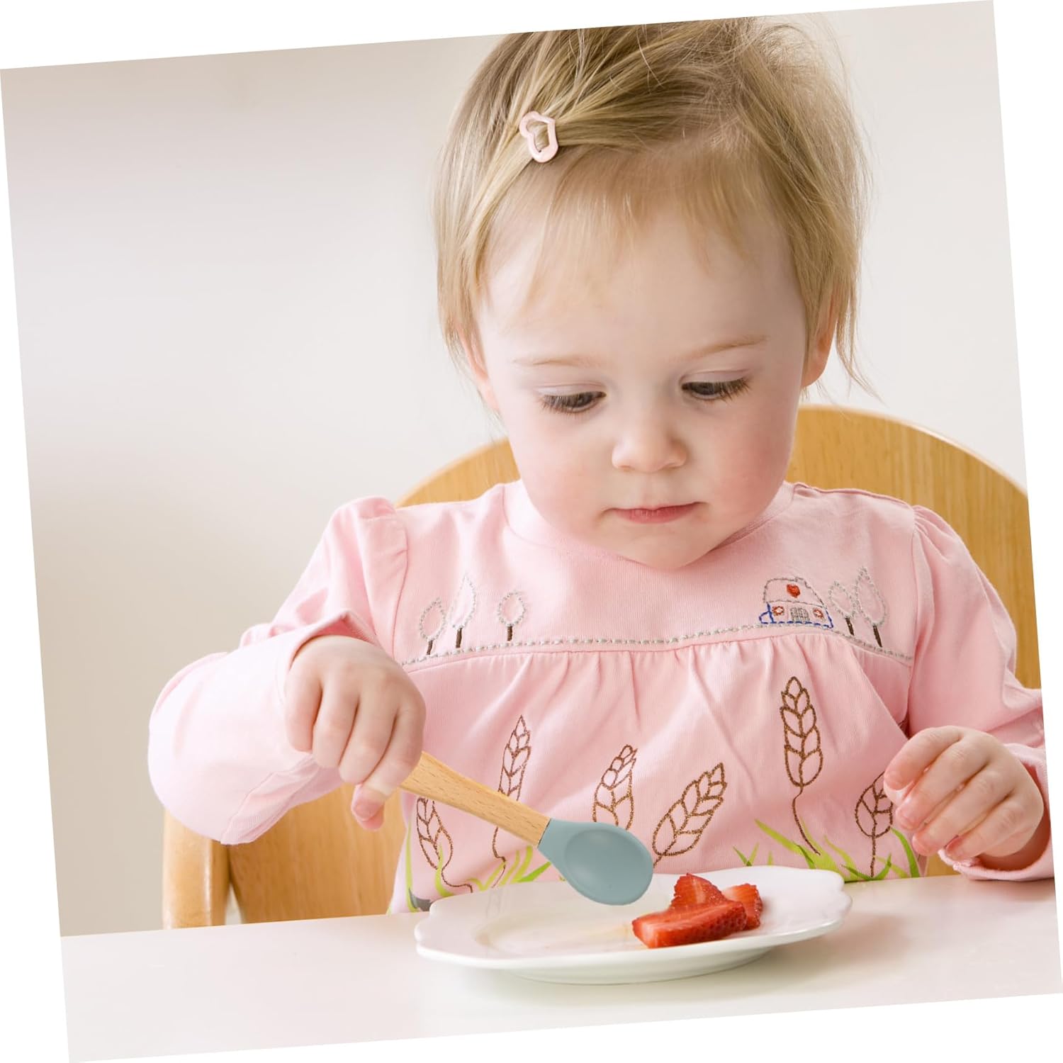 SHOWERORO Fork and Spoon Set for Safe Baby Feeding