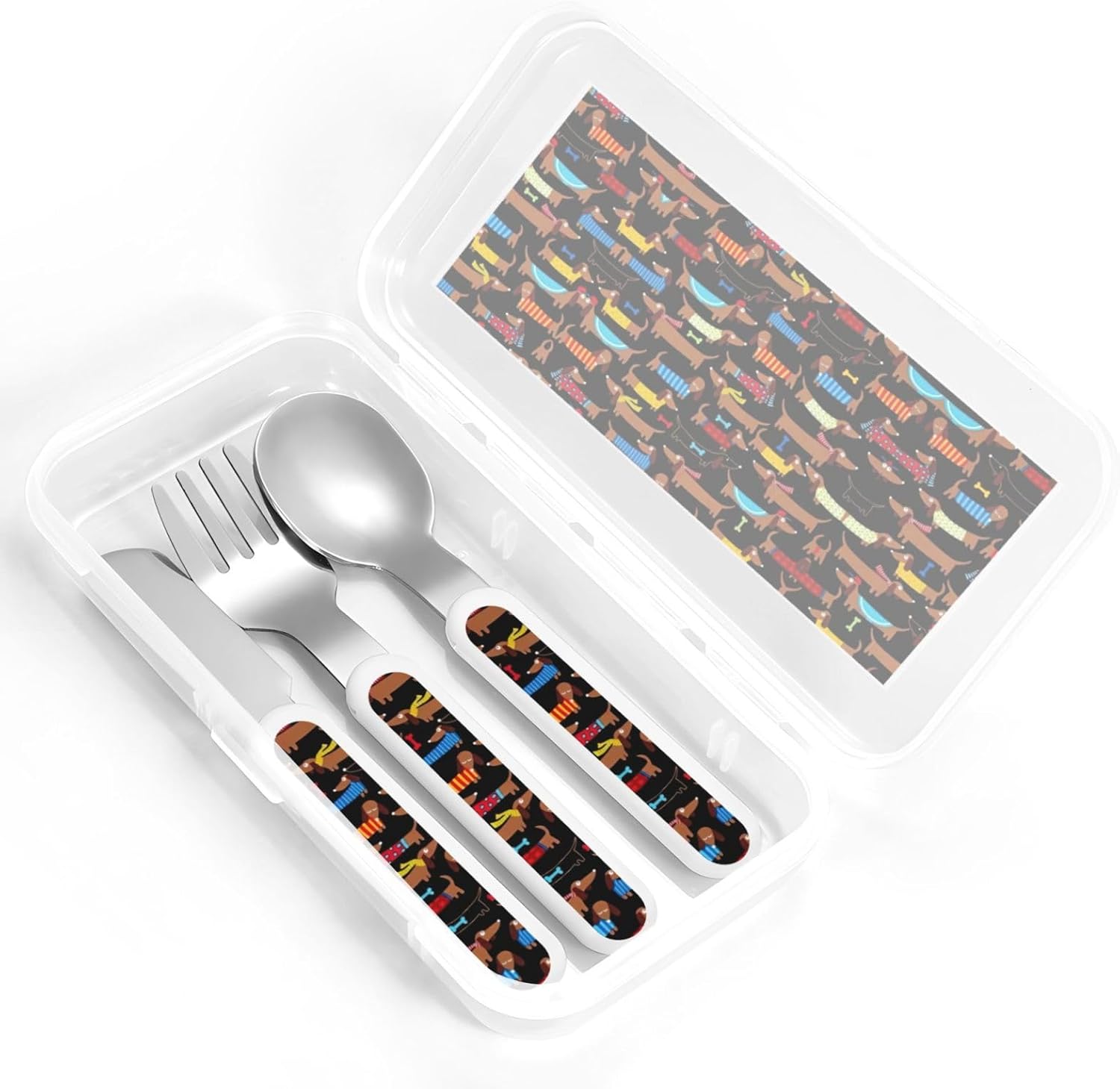 I Love My Dog Dachshunds Utensils Set with Travel Case