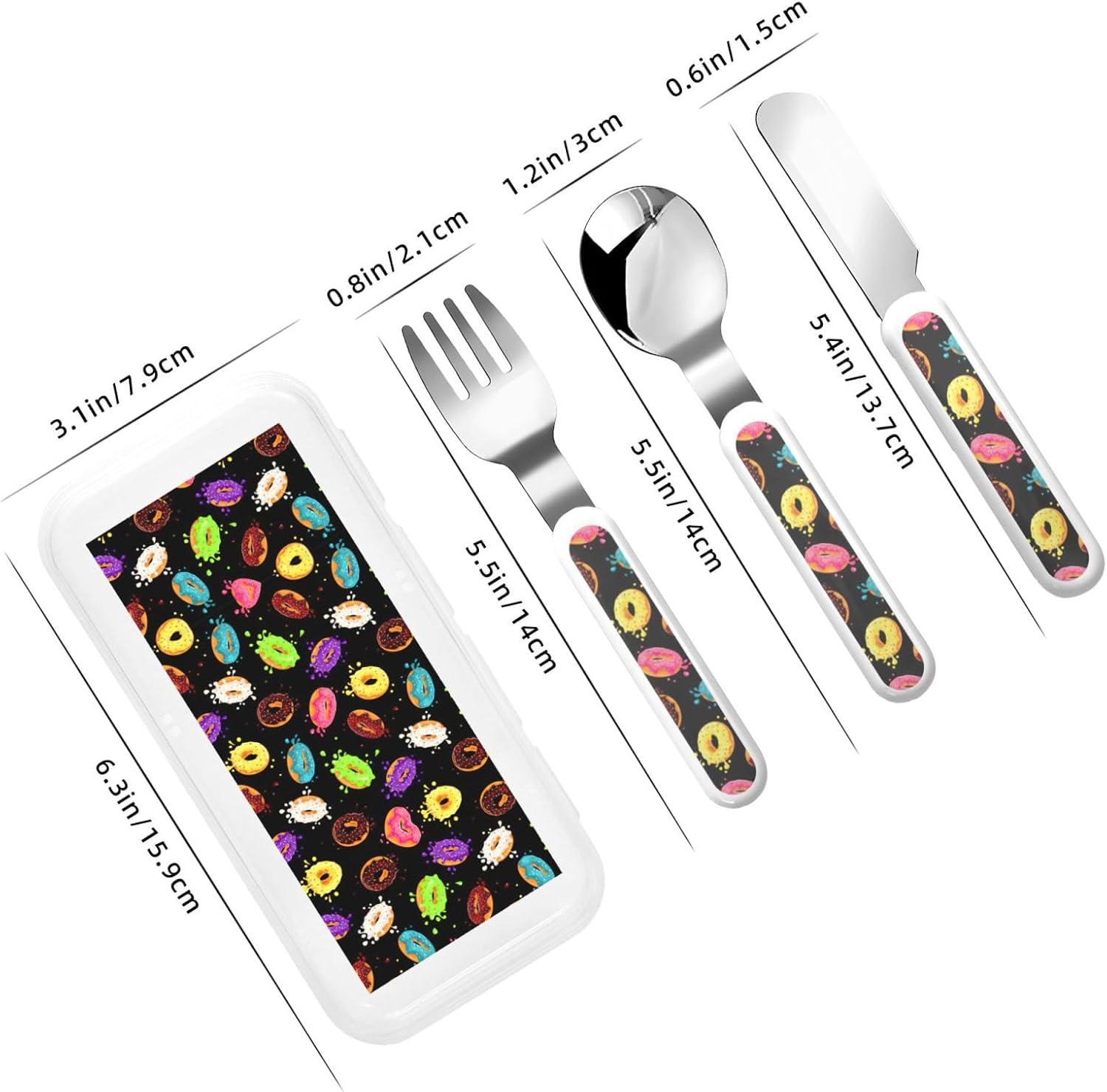 Donut Print Utensils Set with Travel Case 1