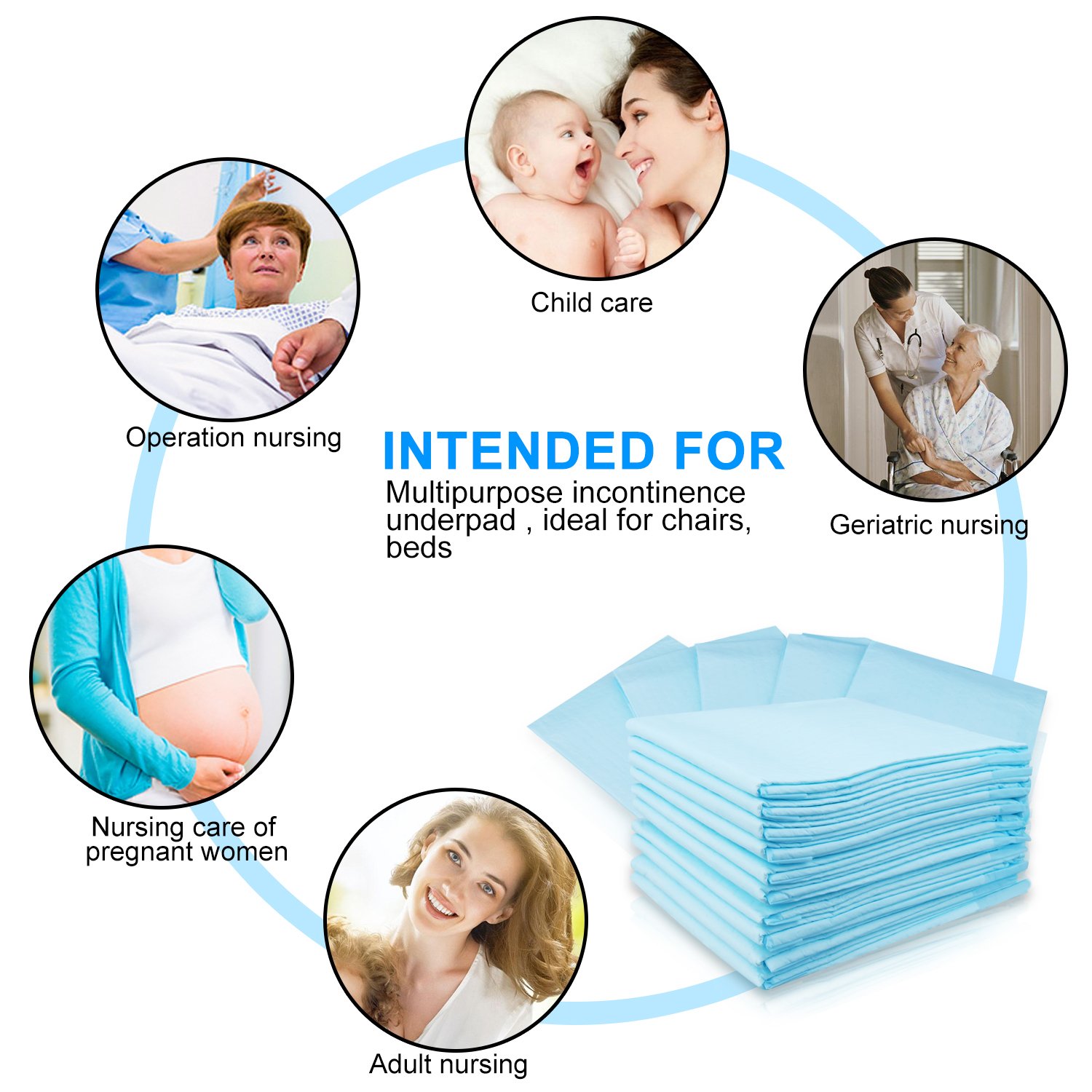 Zdolmy Disposable Changing Pads 18x24in Waterproof Adult Child Baby Pets Underpad