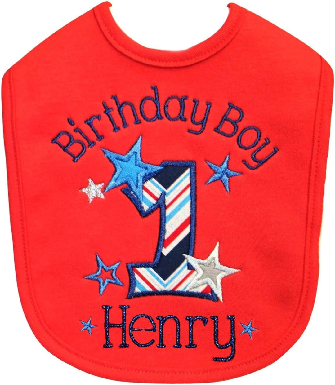 First Birthday Boy Bib with Custom Name