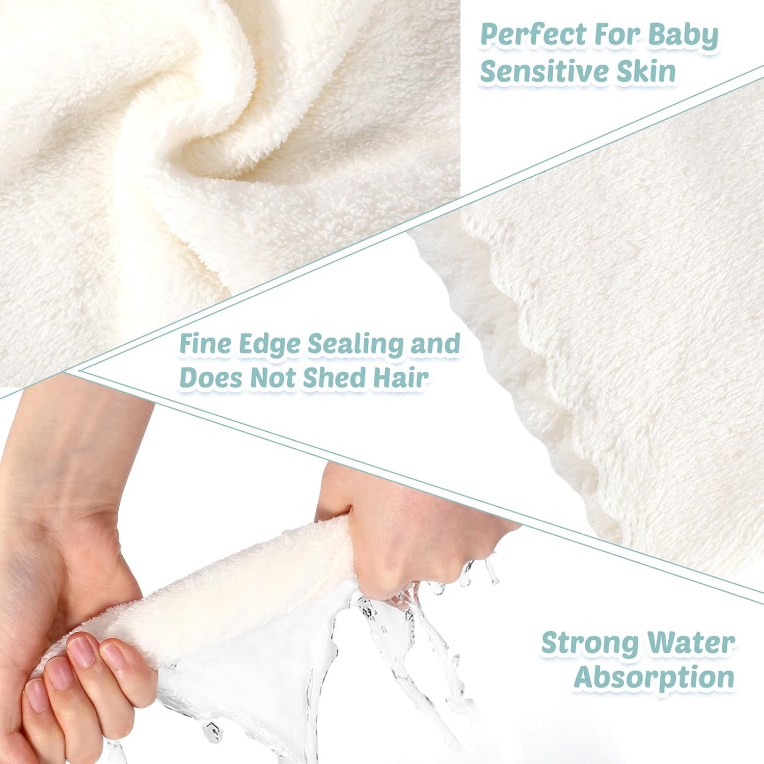 Newwiee 50 Pack Baby Burp Cloths 20x10 Absorbent