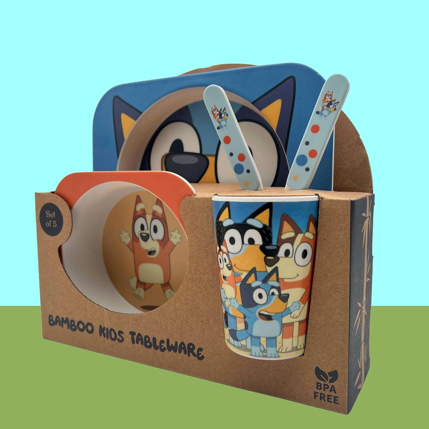 Bamboo Dinnerware Set for Toddlers BPA-Free