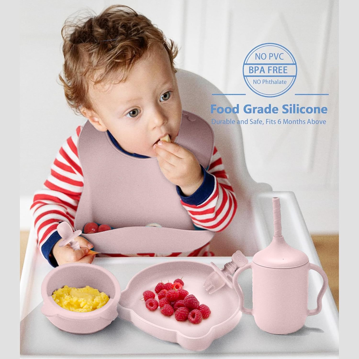 Childlike Behavior Weaning Set of 7 - Safe Silicone Feeding Essentials
